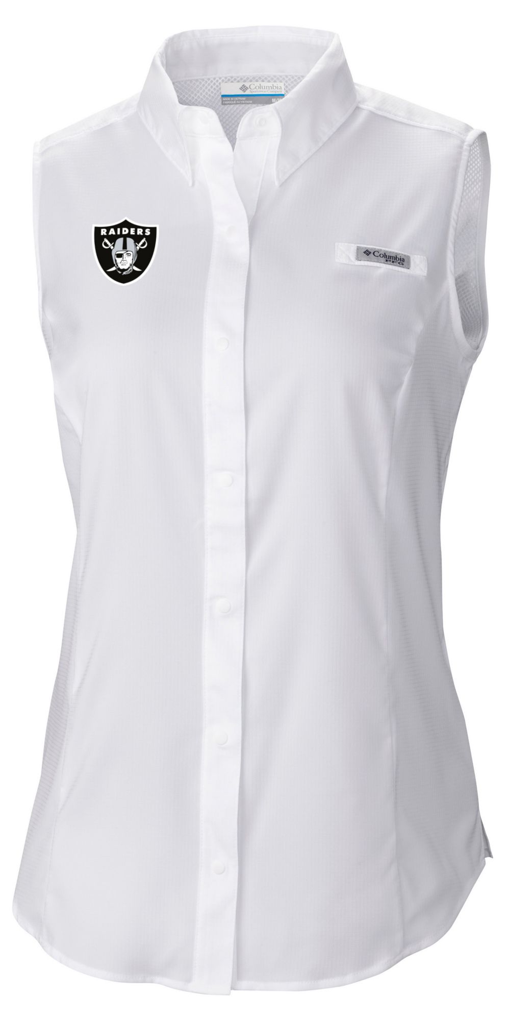 Columbia Women's Las Vegas Raiders White Tamiami Sleeveless Shirt