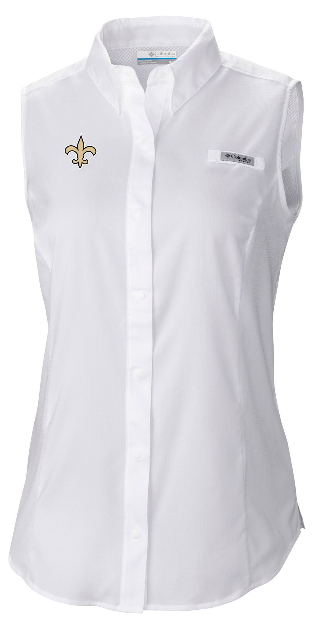 Columbia Women's New Orleans Saints White Tamiami Sleeveless Shirt