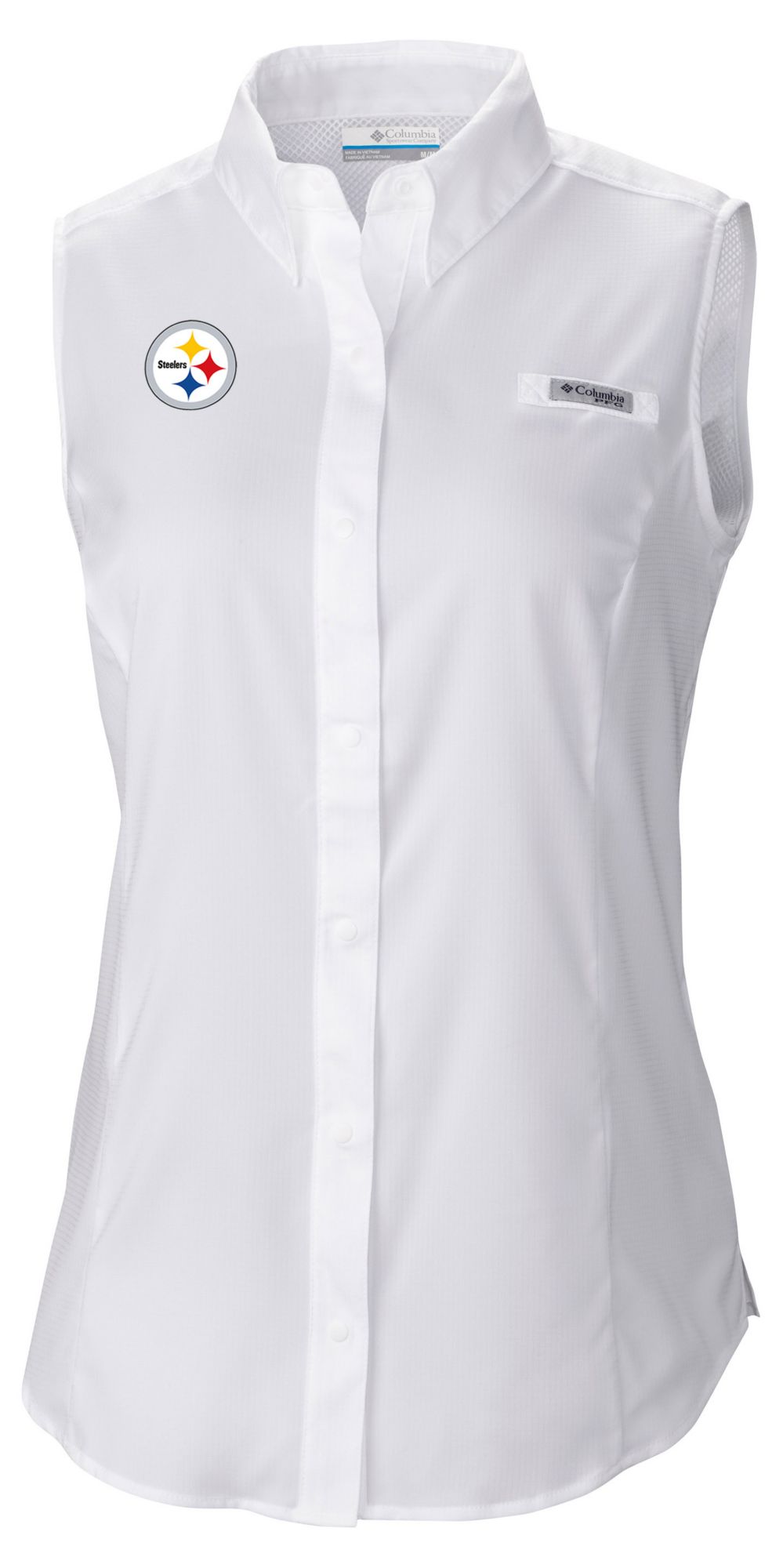 Columbia Women's Pittsburgh Steelers White Tamiami Sleeveless Shirt