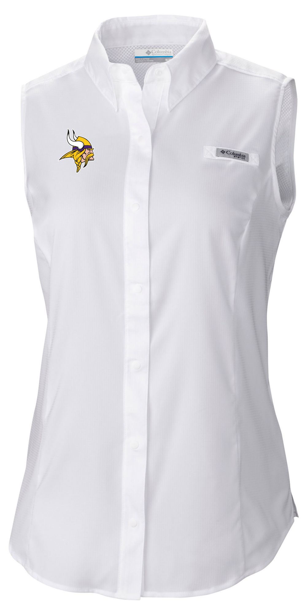 Columbia Women's Minnesota Vikings White Tamiami Sleeveless Shirt