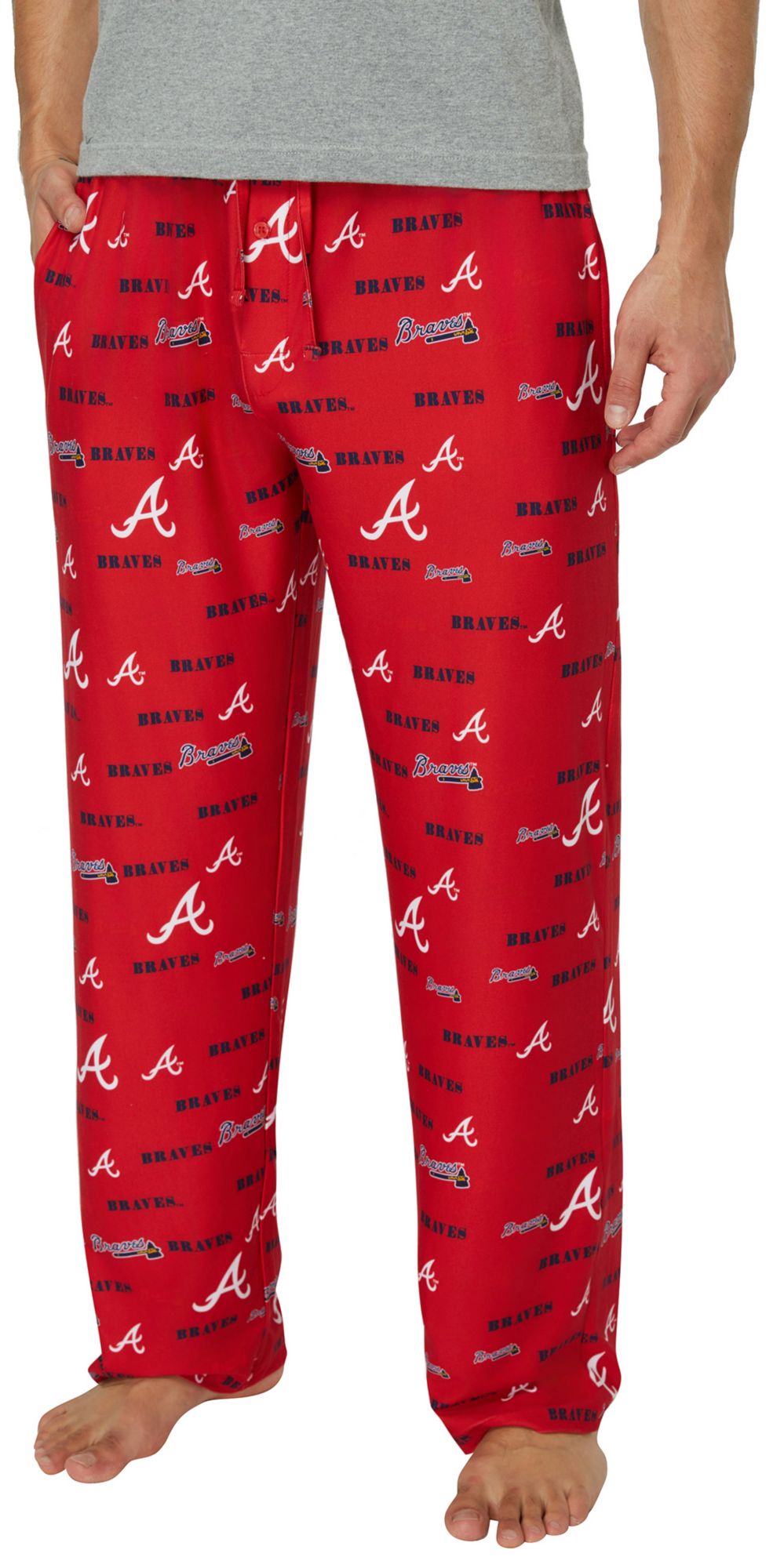 Concepts Sport Adult Atlanta Braves Red Mosaic All Over Print Sleep Pants