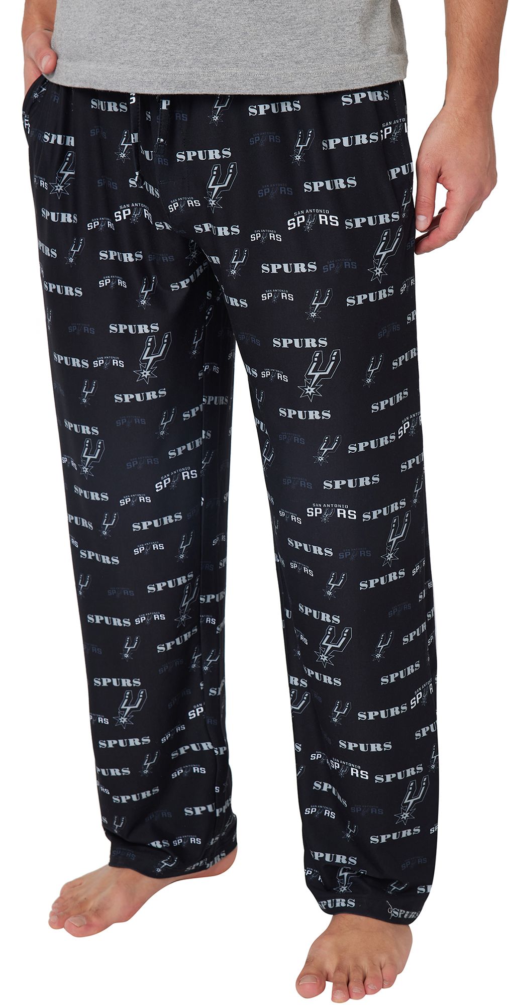 Concepts Sport Men's San Antonio Spurs Black All Over Print Sleep Pants