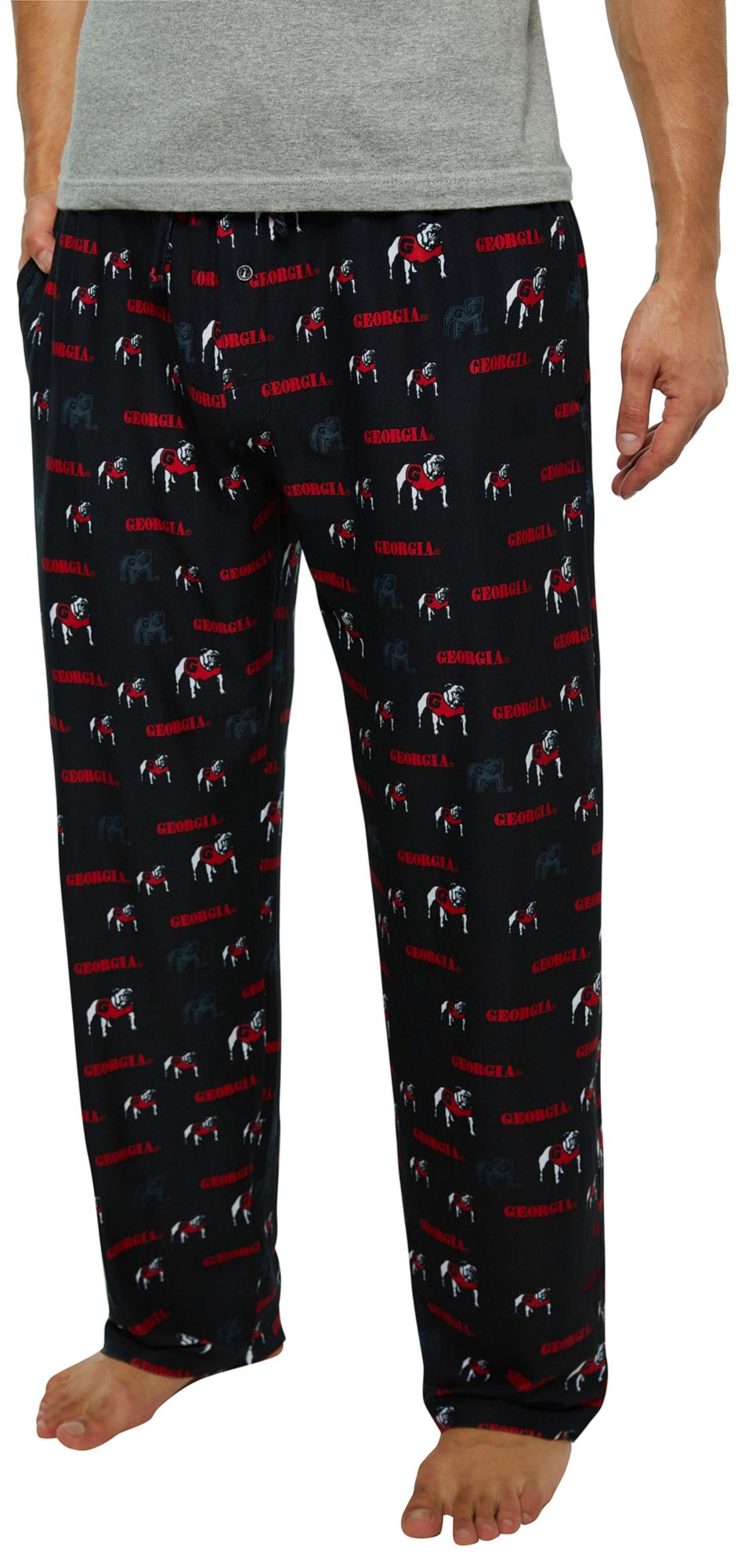 Concepts Sport Men's Georgia Bulldogs Black All Over Print Sleep Pants