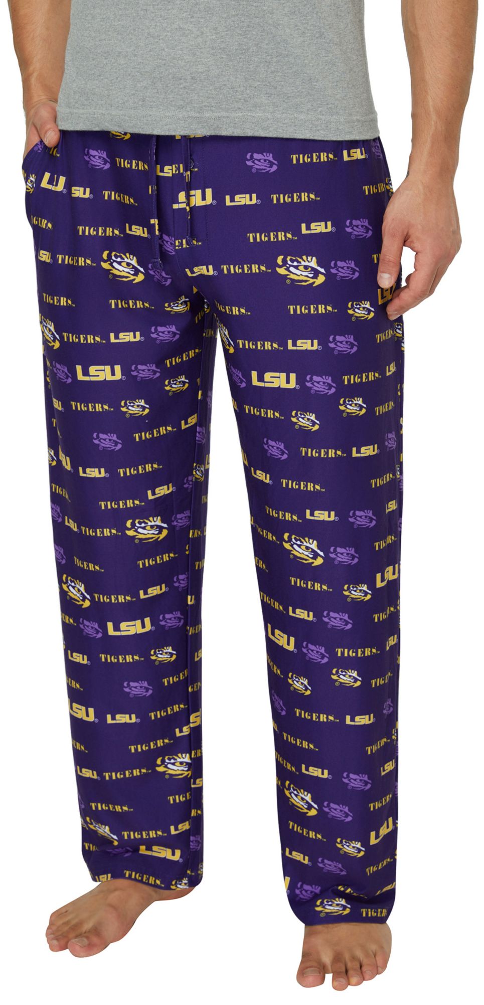 Concepts Sport Men's LSU Tigers Purple All Over Print Sleep Pants