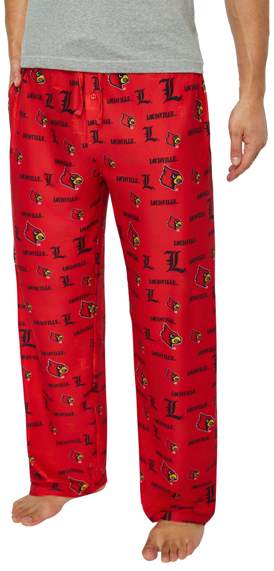 Concepts Sport Men's Louisville Cardinals Red All Over Print Sleep Pants