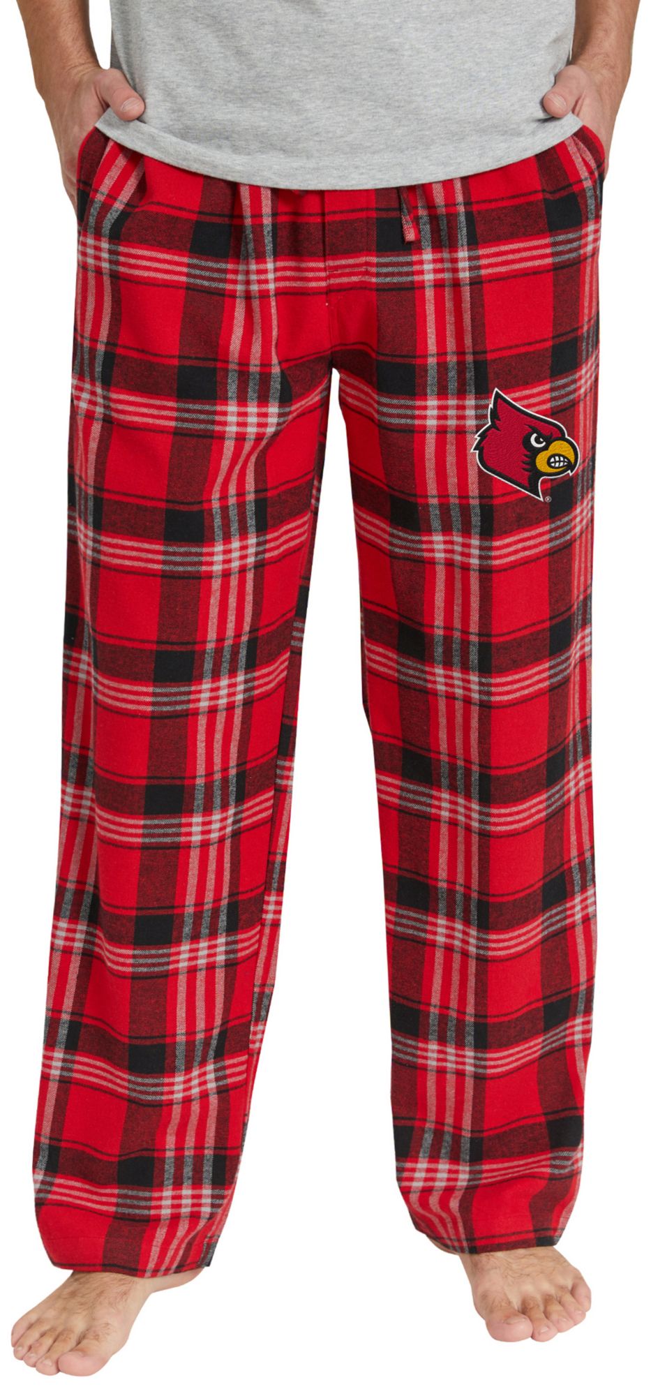 Concepts Sport Men's Louisville Cardinals Flannel Sleep Pants