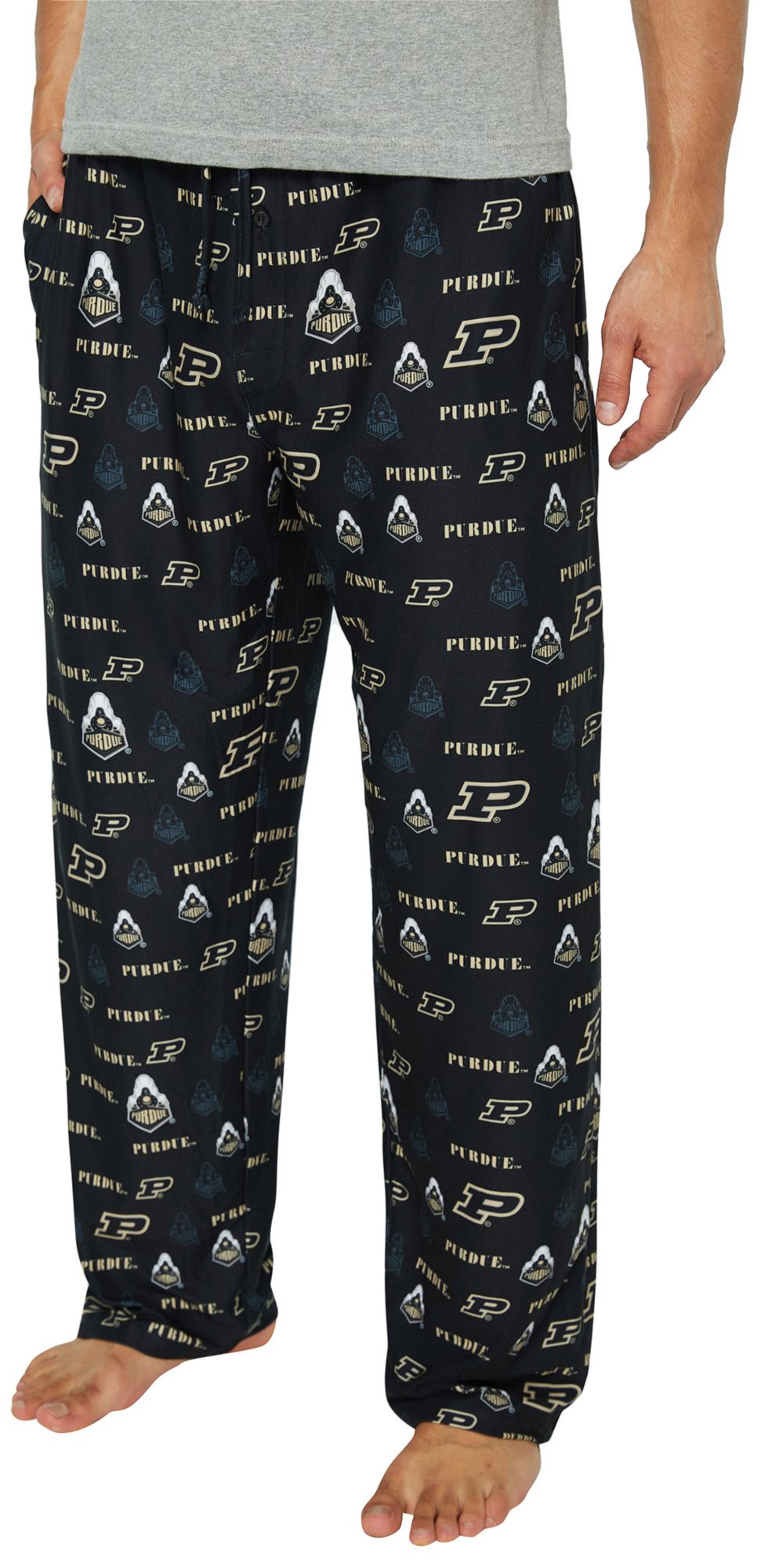 Concepts Sport Men's Purdue Boilermakers Black All Over Print Sleep Pants