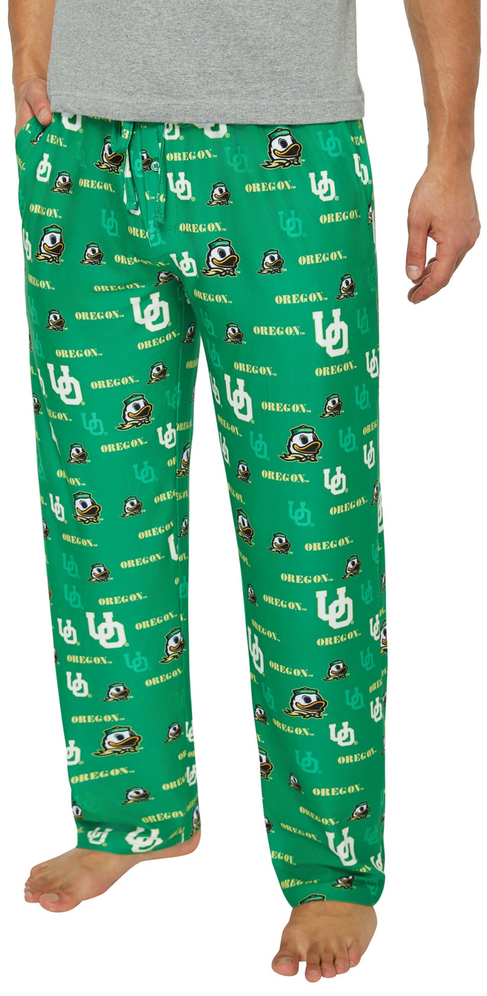 Concepts Sport Men's Oregon Ducks Green All Over Print Sleep Pants