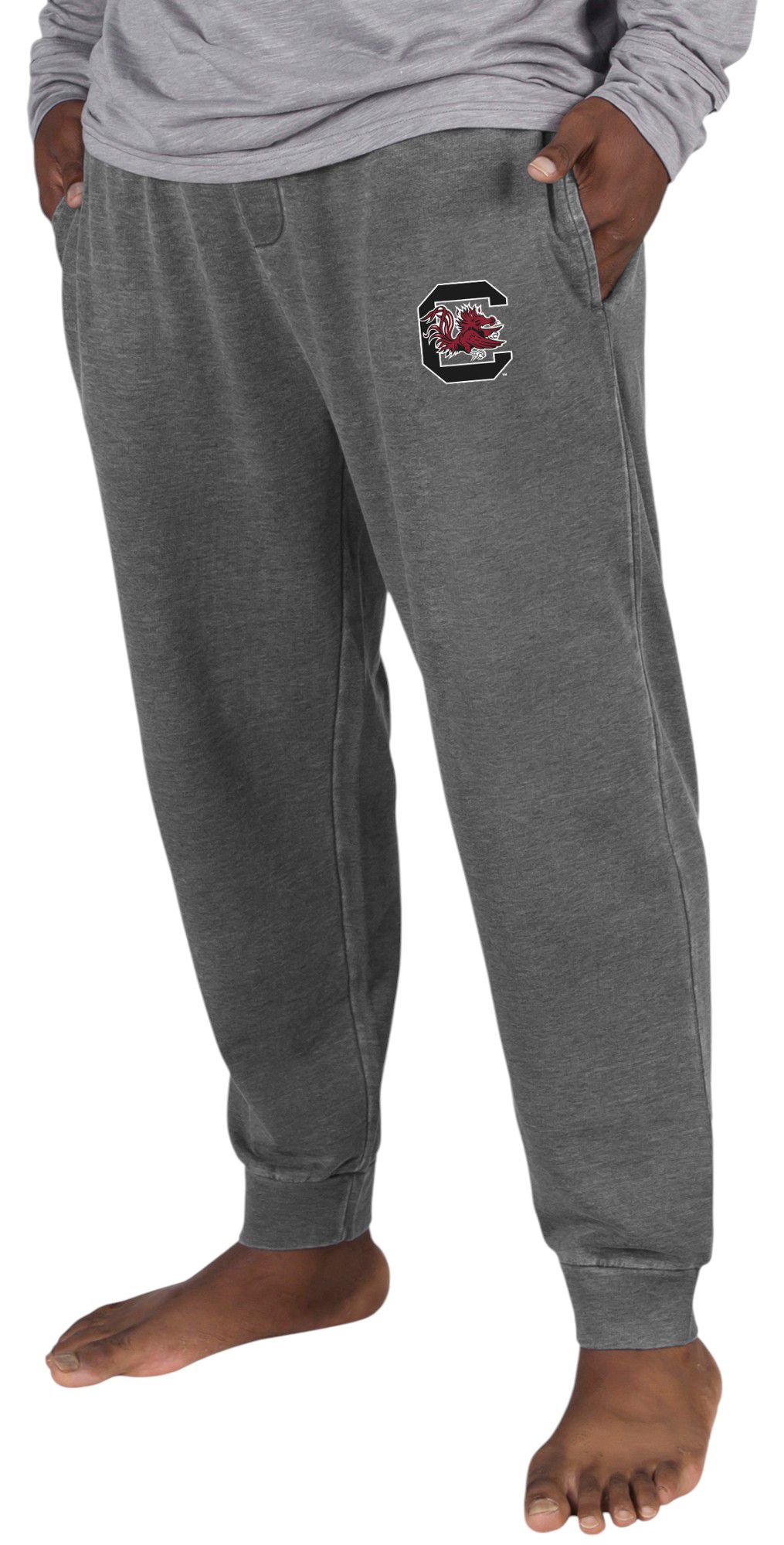 Concepts Sport Men's South Carolina Gamecocks Charcoal Trackside Fleece Cuffed Leg Pants
