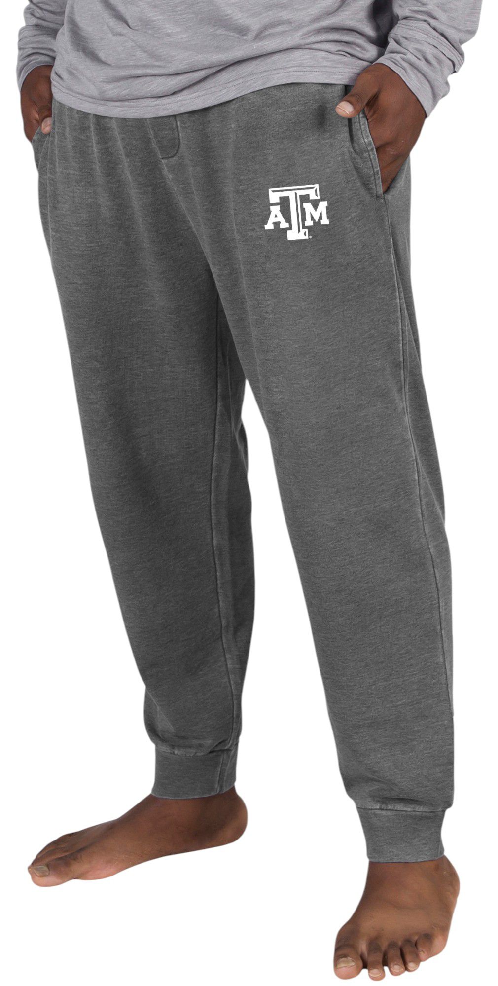 Concepts Sport Men's Texas A&amp;M Aggies Charcoal Trackside Fleece Cuffed Leg Pants
