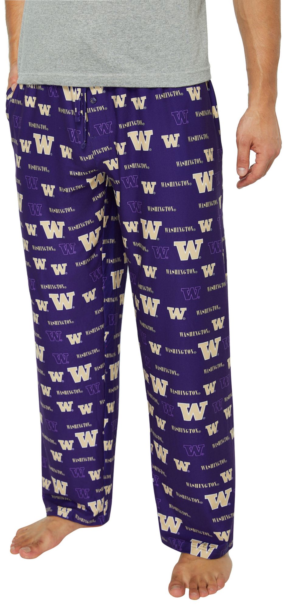 Concepts Sport Men's Washington Huskies Purple All Over Print Sleep Pants