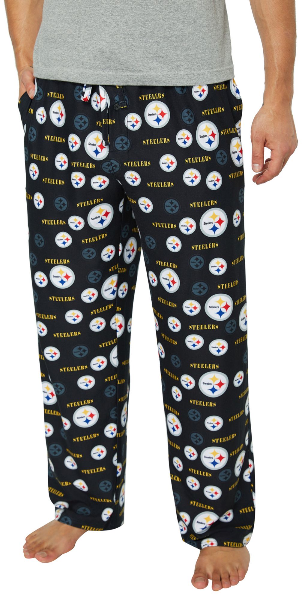 Concepts Sport Men's Pittsburgh Steelers Black Mosaic All Over Print Sleep Pants