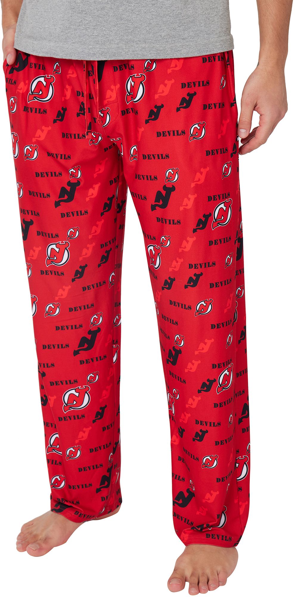 Concepts Sport Men's New Jersey Devils Red Mosaic All Over Print Sleep Pants