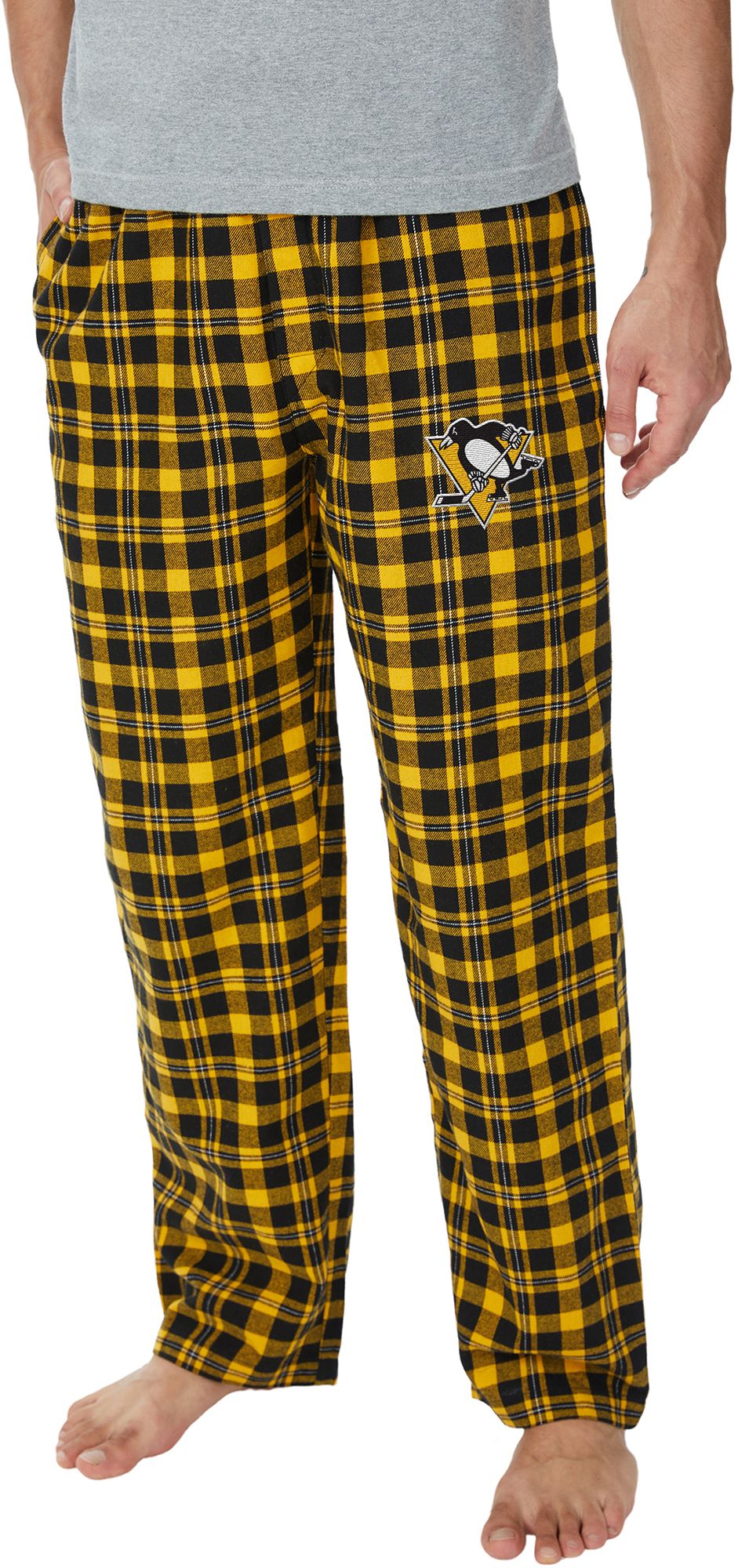 Concepts Sport Men's Pittsburgh Penguins Black Hawthorn Flannel Pants