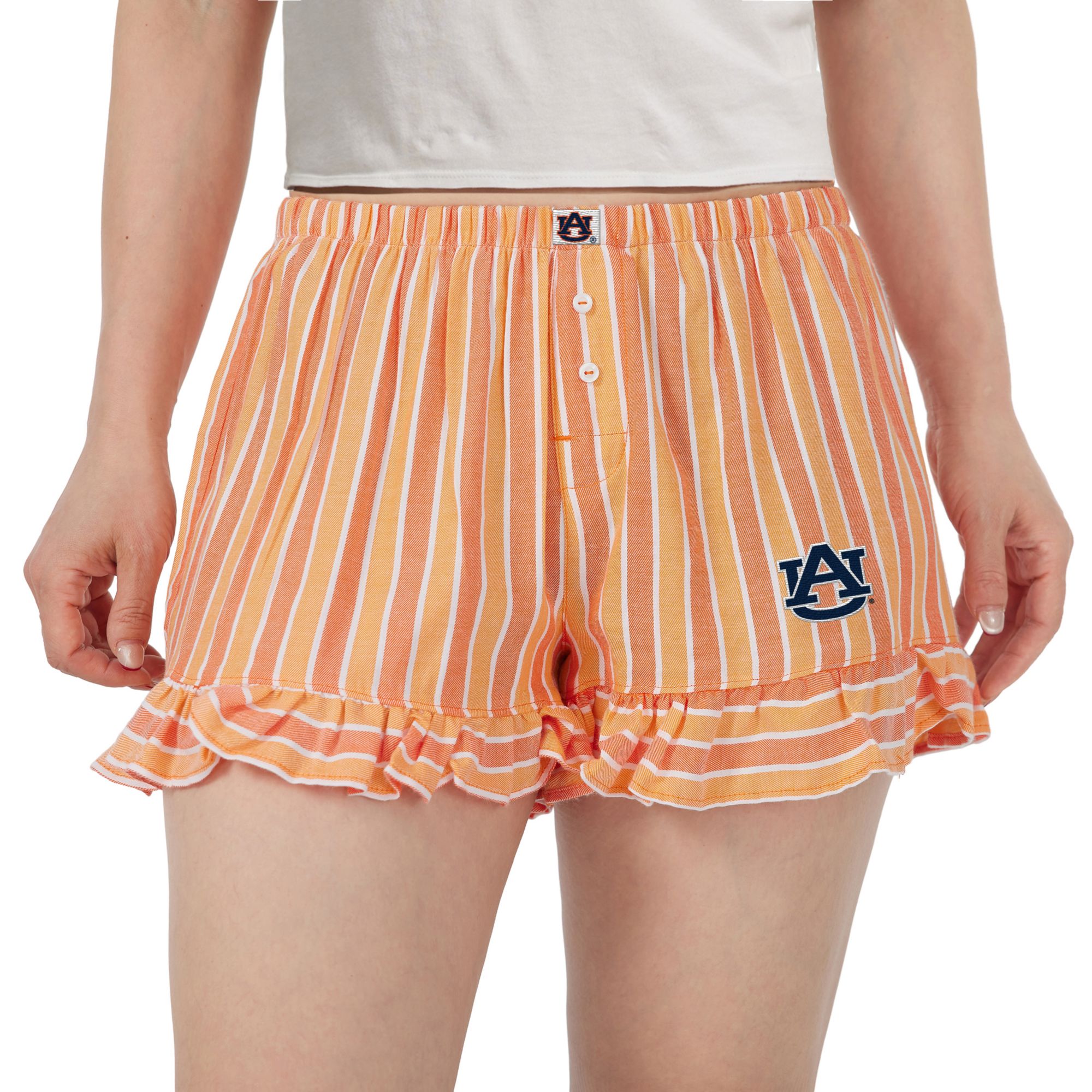 Concepts Sport Women's Auburn Tigers Orange Striped Pajama Shorts