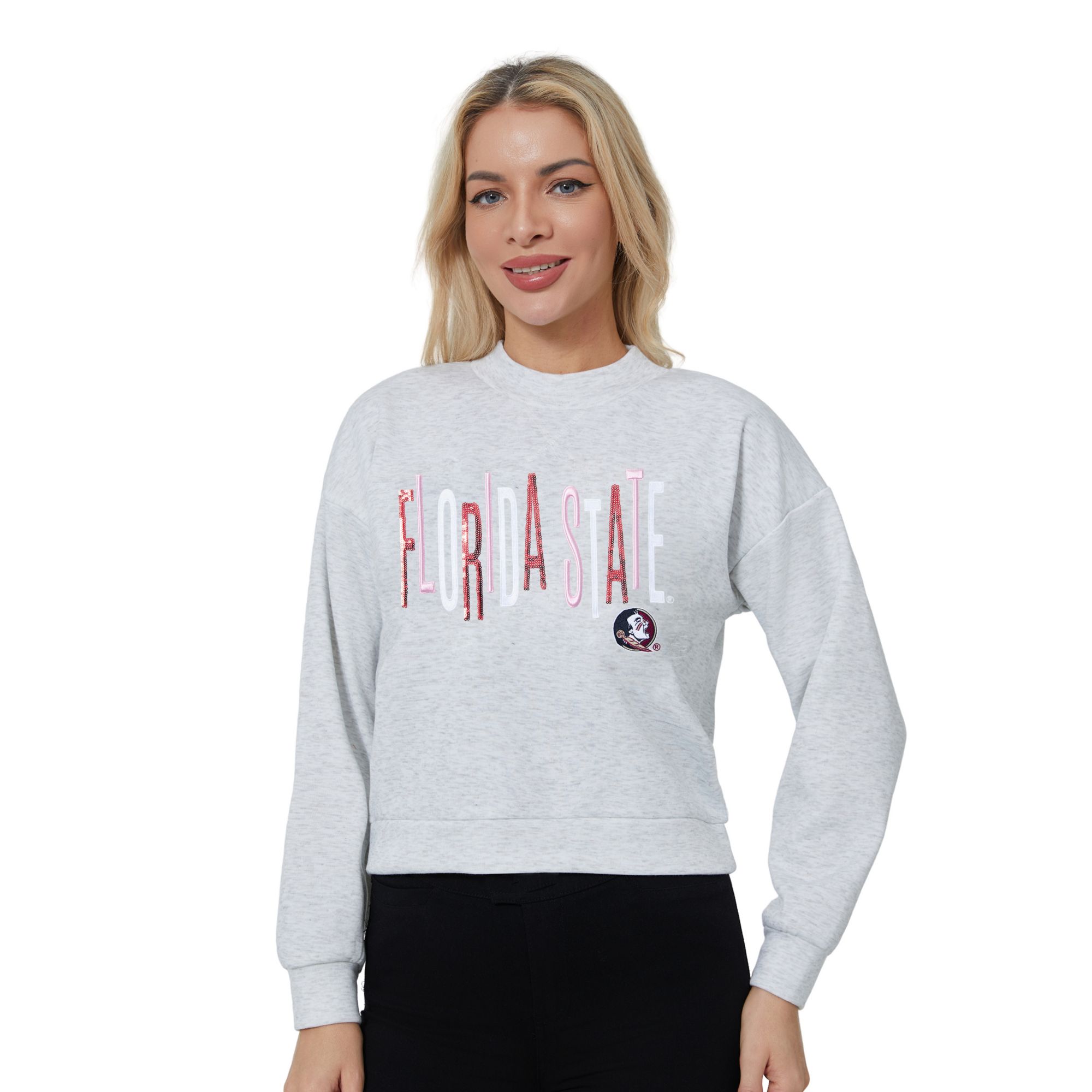 Concepts Sport Women's Florida State Seminoles Gray Lilian Pullover Sweatshirt