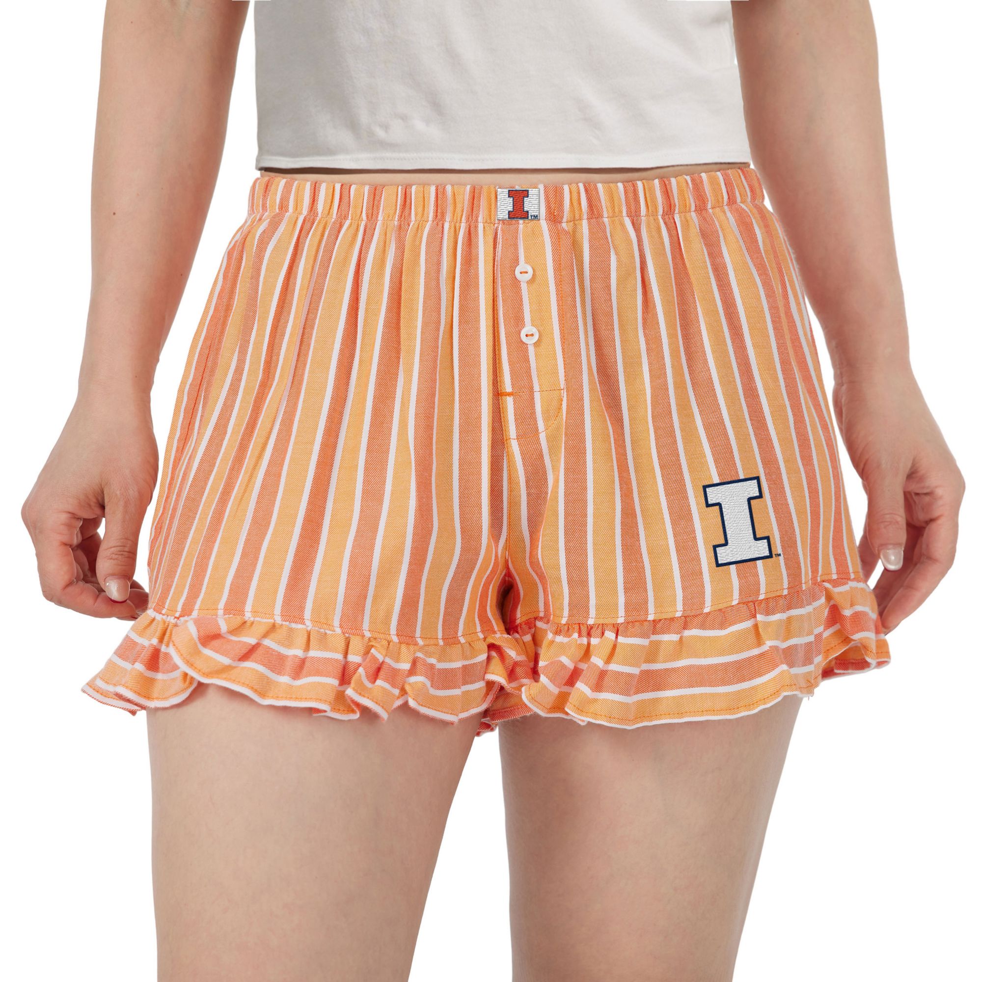Concepts Sport Women's Illinois Fighting Illini Orange Striped Pajama Shorts