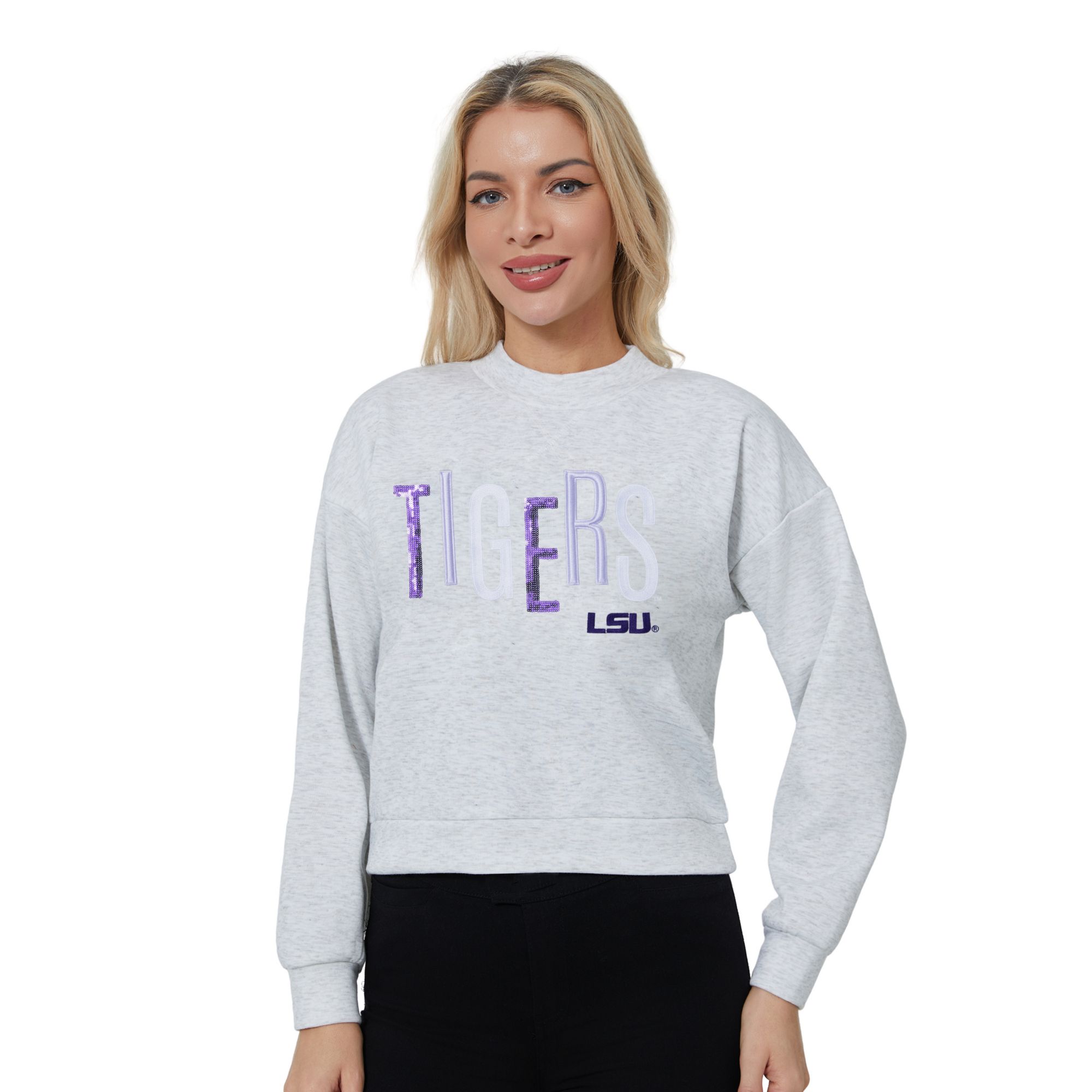 Concepts Sport Women's LSU Tigers Gray Lilian Pullover Sweatshirt