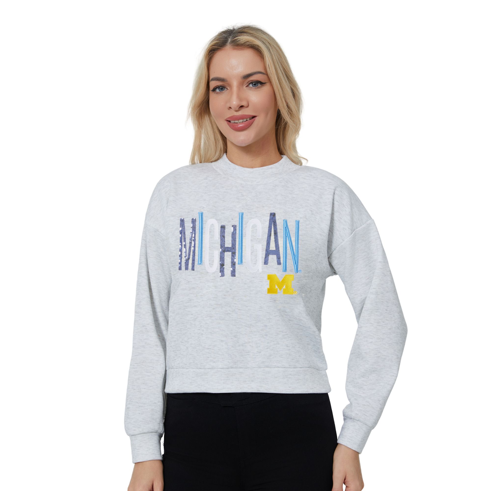 Concepts Sport Women's Michigan Wolverines Gray Lilian Pullover Sweatshirt