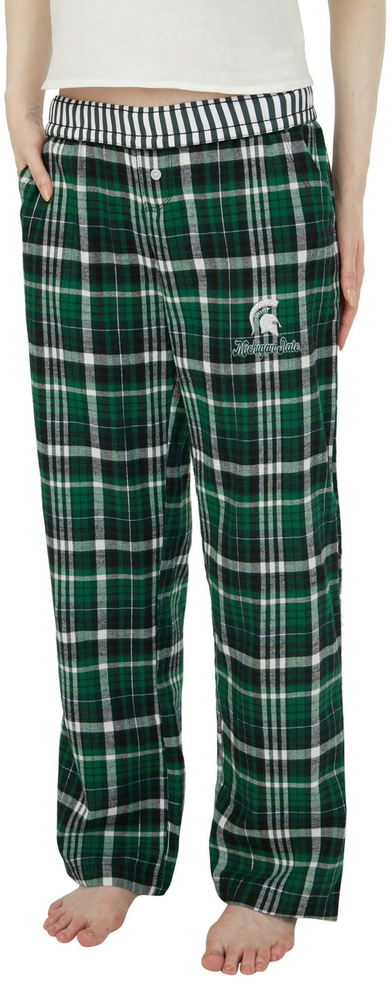 Concepts Sport Women's Michigan State Spartans Multi-Plaid Laney Sleep Pants