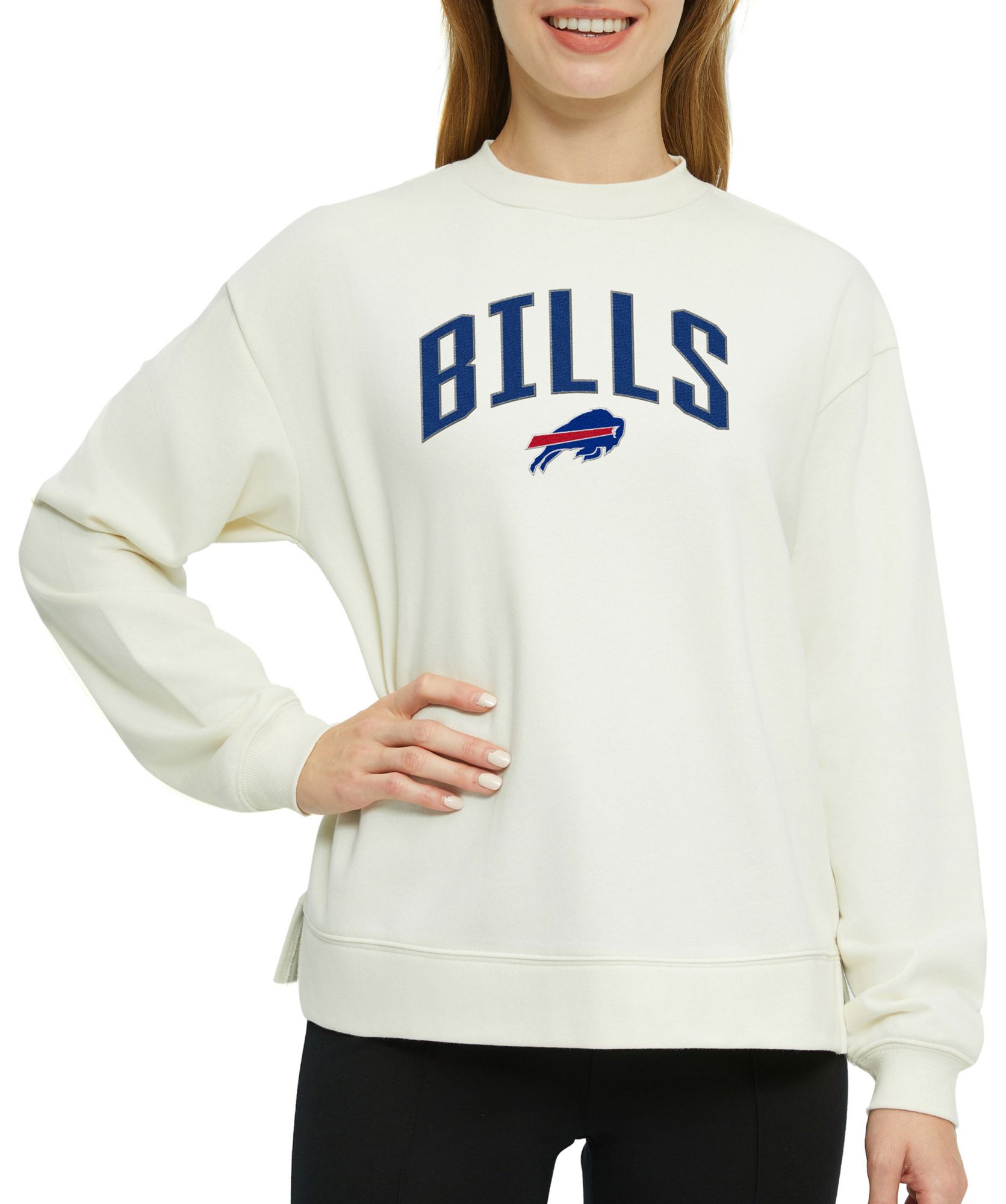 Concepts Sport Women's Buffalo Bills Off White Almanac Mock Neck Pullover Sweatshirt