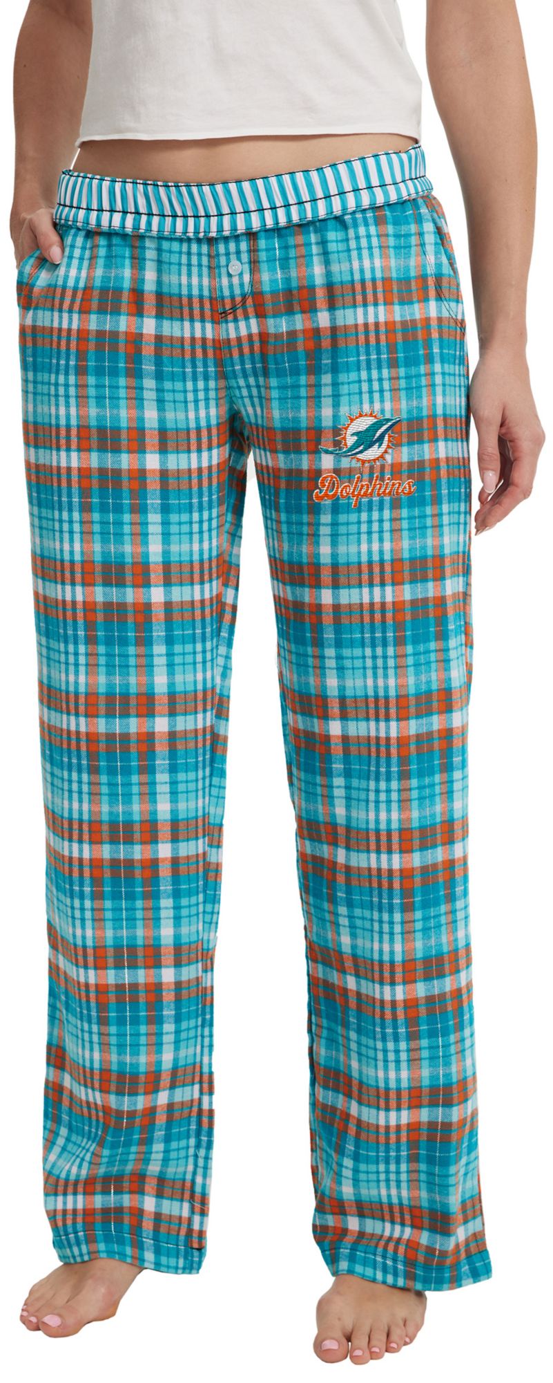 Concepts Sport Women's Miami Dolphins Aqua Laney Flannel Sleep Pants