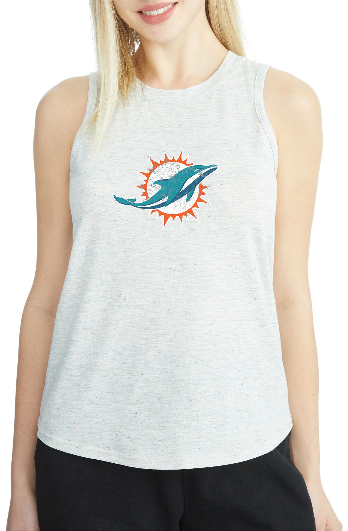 Concepts Sport Women's Miami Dolphins Grey Speckle Tank Top