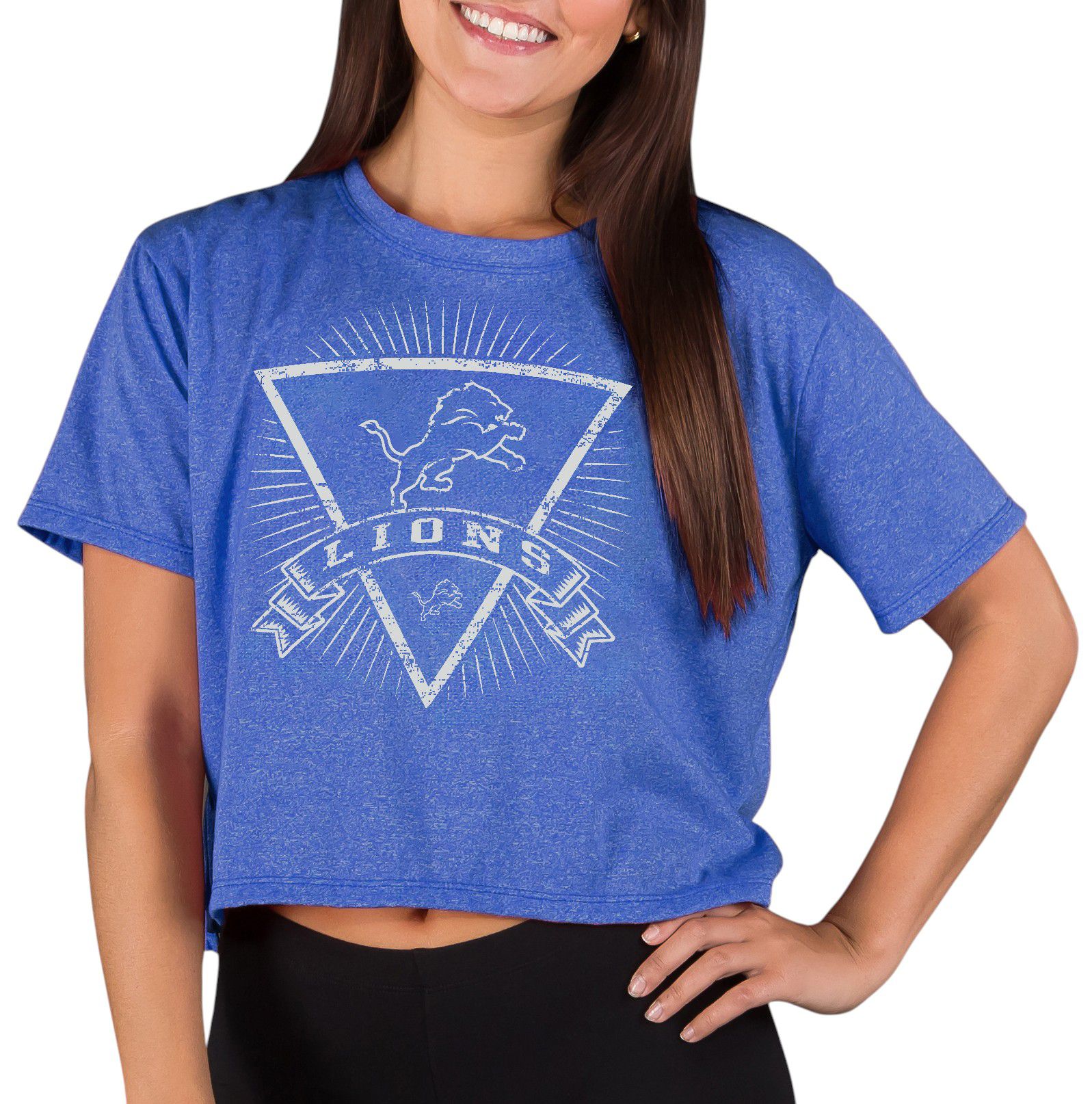 Concepts Sport Women's Detroit Lions Quest Team Mascot Short Sleeve T-Shirt