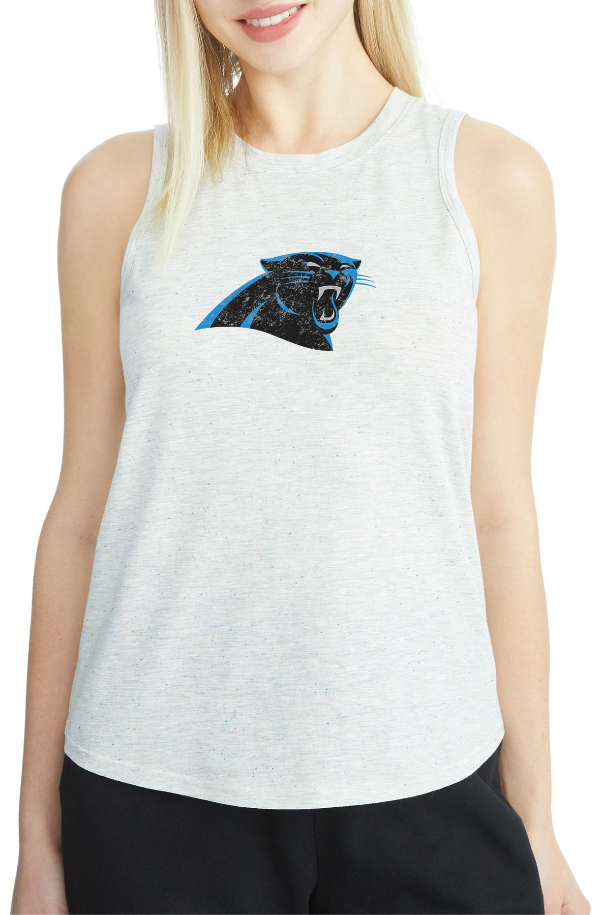 Concepts Sport Women's Carolina Panthers Grey Speckle Tank Top