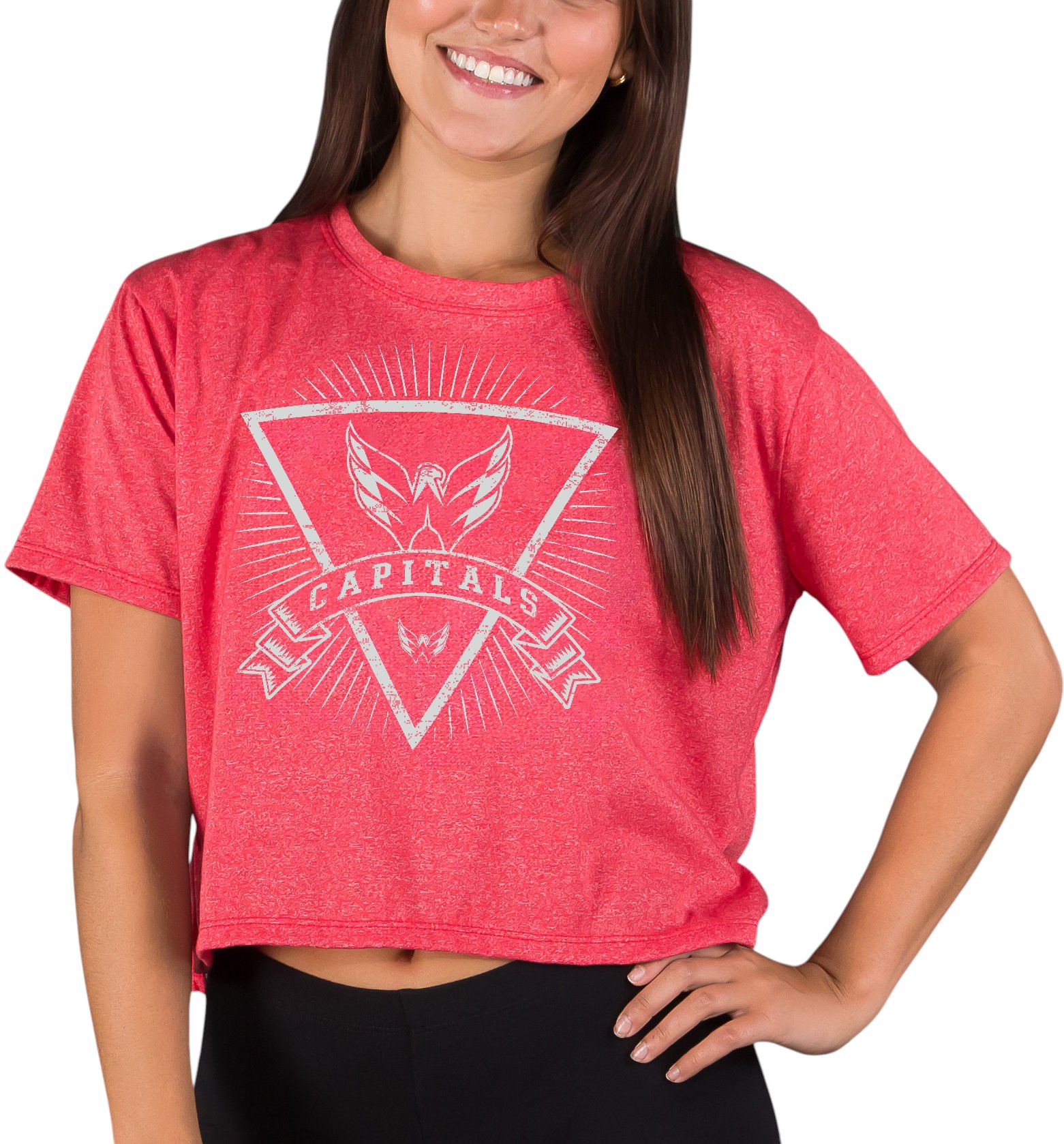 Concepts Sport Women's Washington Capitals Red Quest Triangle Short Sleeve T-Shirt
