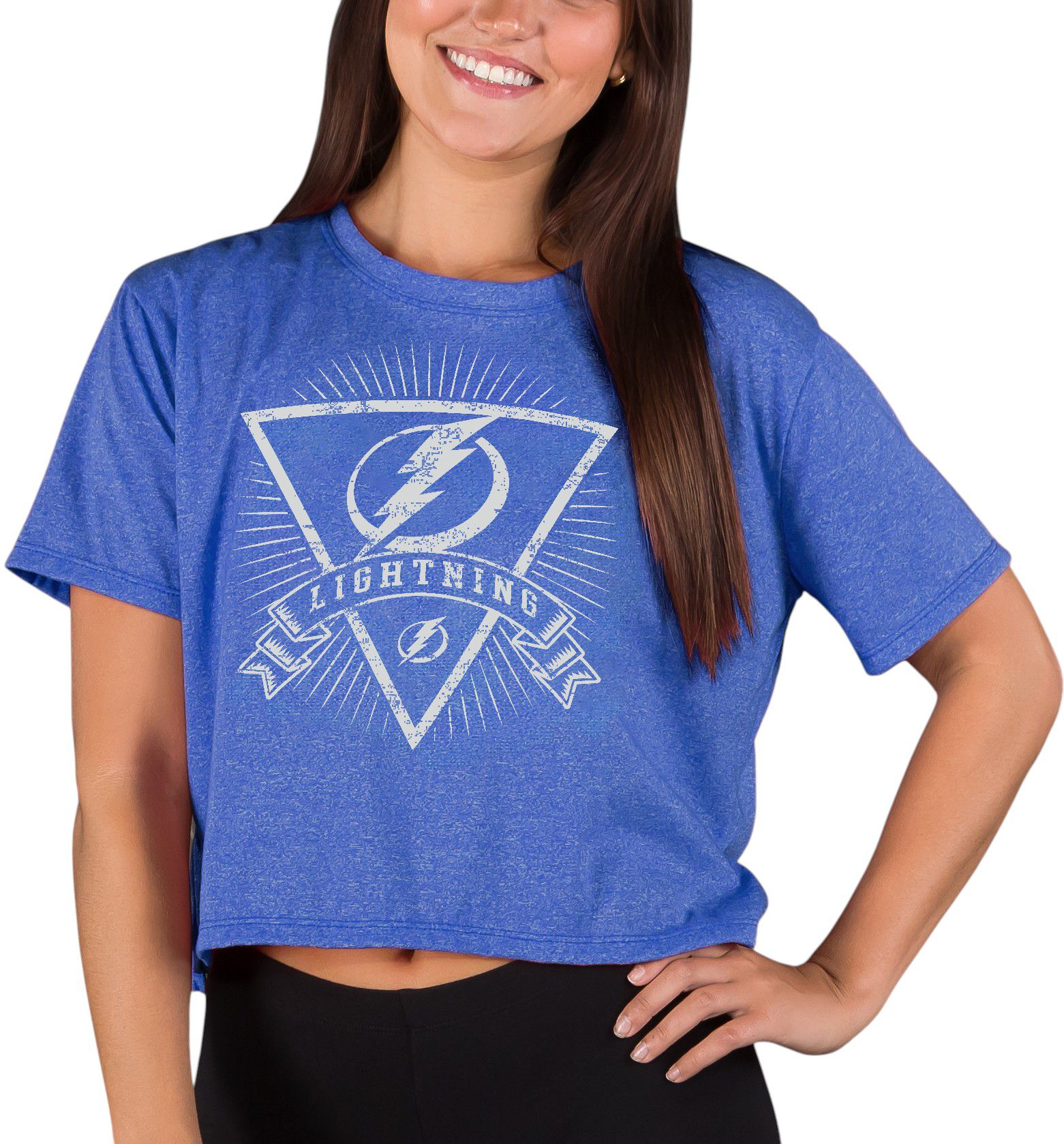 Concepts Sport Women's Tampa Bay Lightning Royal Quest Triangle Short Sleeve T-Shirt