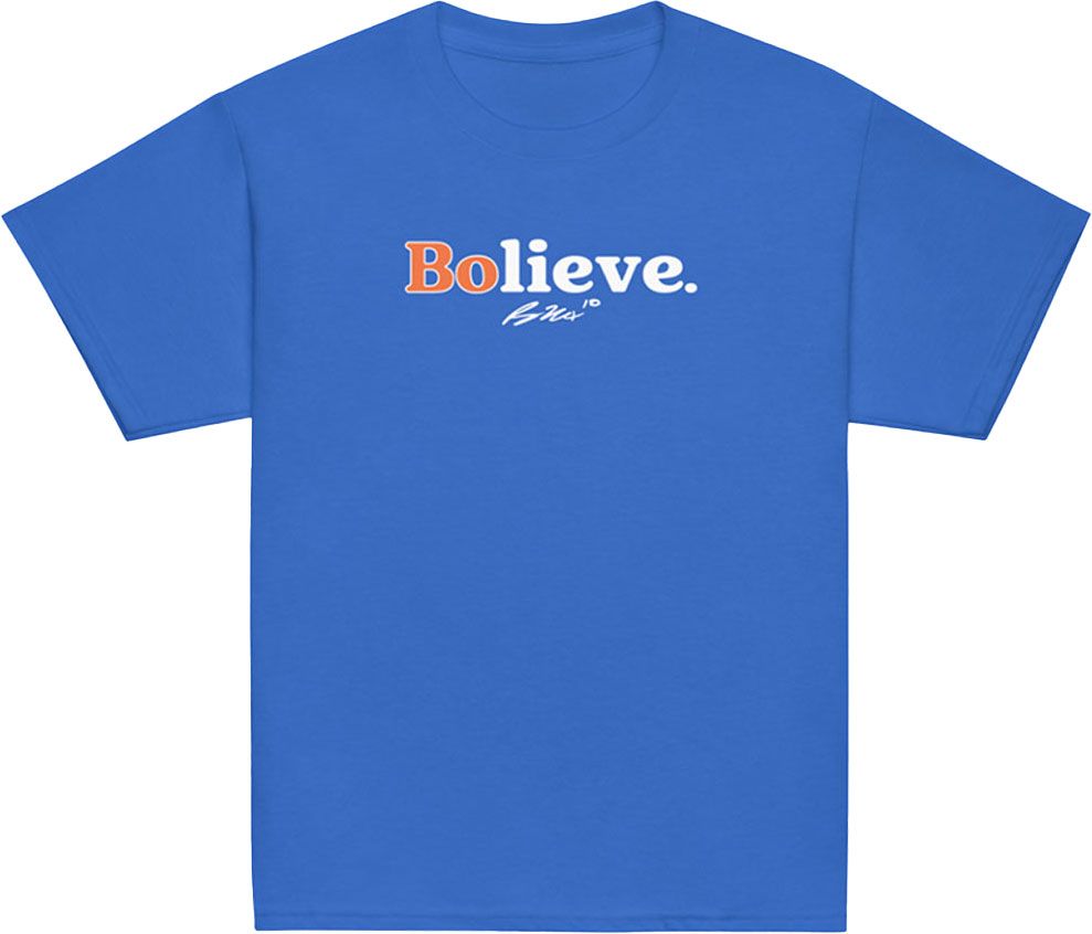 Athlete Studio Youth Denver Broncos Blue Bolieve Short Sleeve T-Shirt