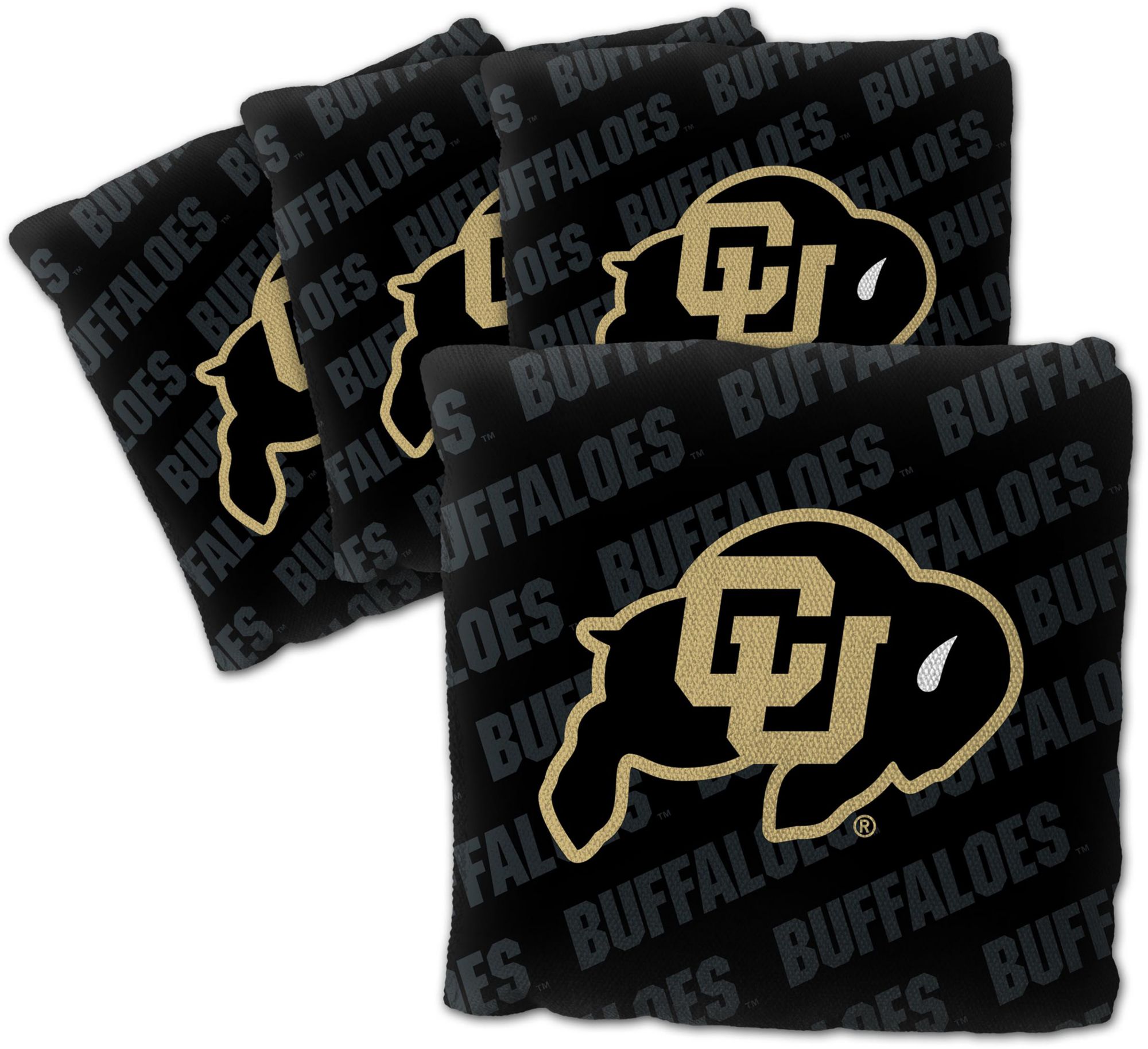YouTheFan Colorado Buffaloes Black 4-Pack Cornhole Bean Bag Set