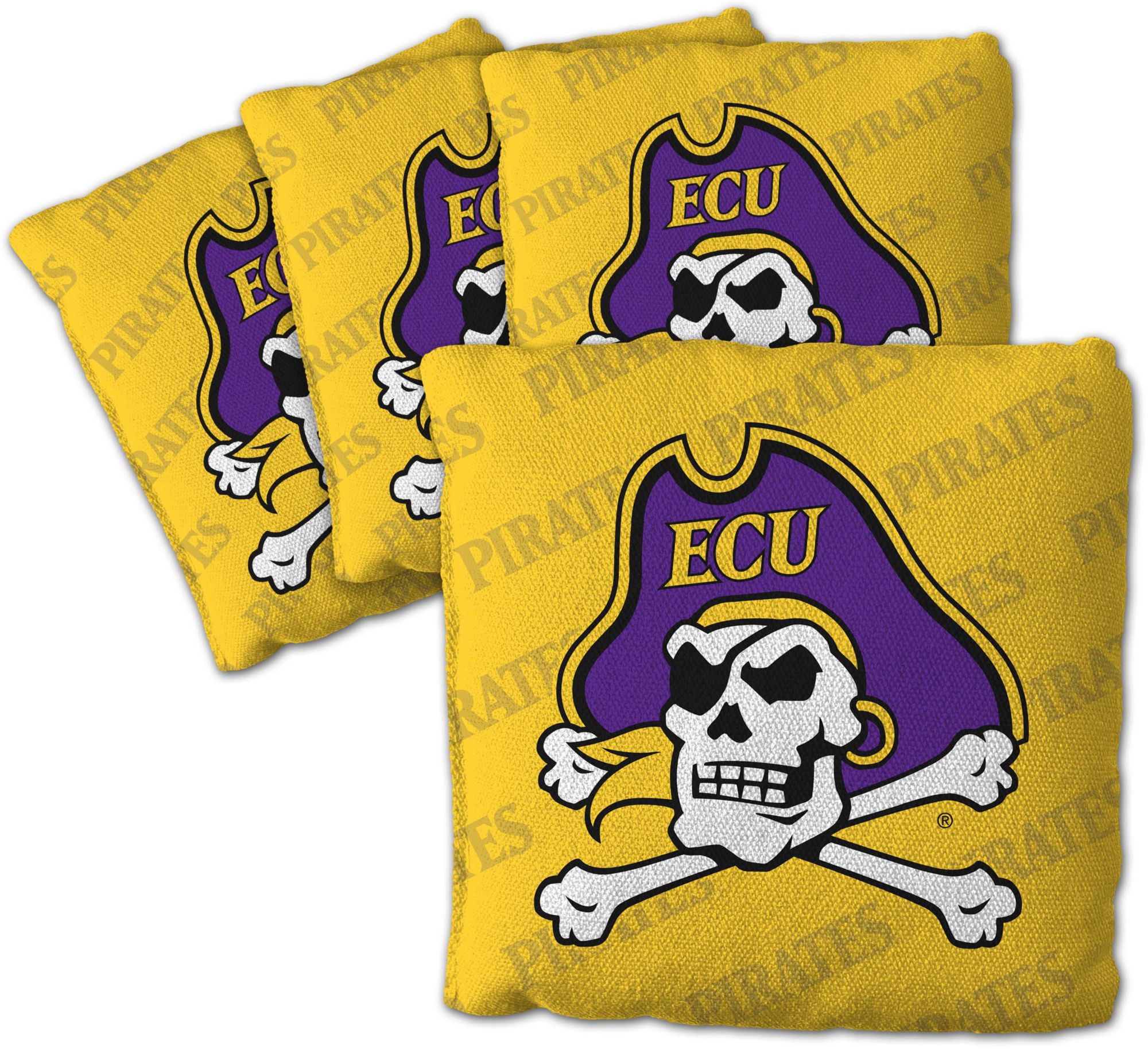 YouTheFan East Carolina Pirates Yellow 4-Pack Cornhole Bean Bag Set