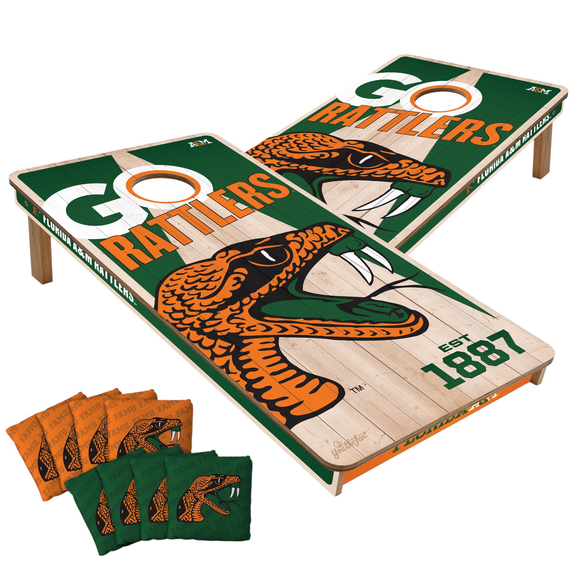 YouTheFan Florida A&M Rattlers 2' x 4' Cornhole Boards