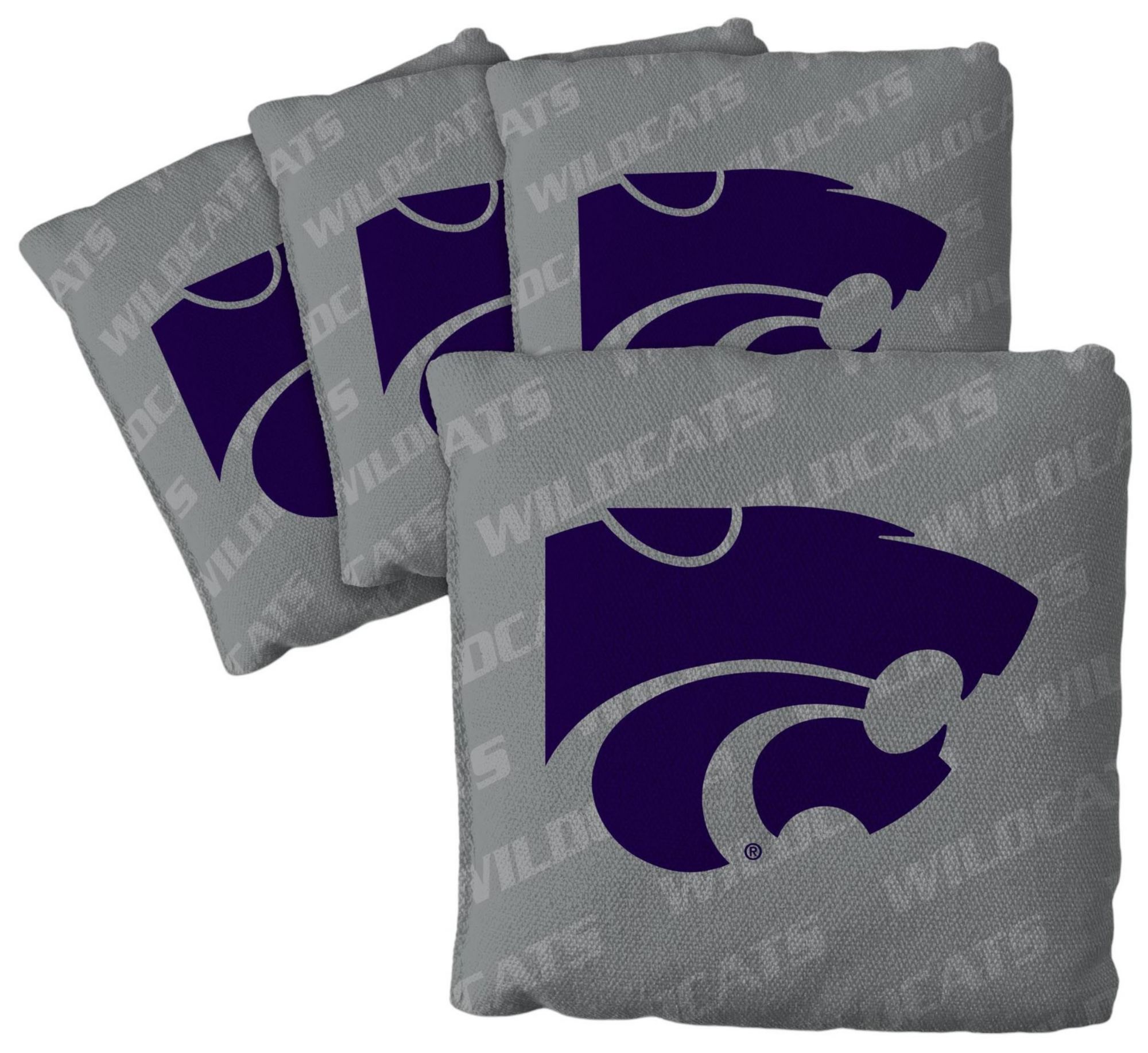 YouTheFan Kansas State Wildcats Grey 4-Pack Cornhole Bean Bag Set