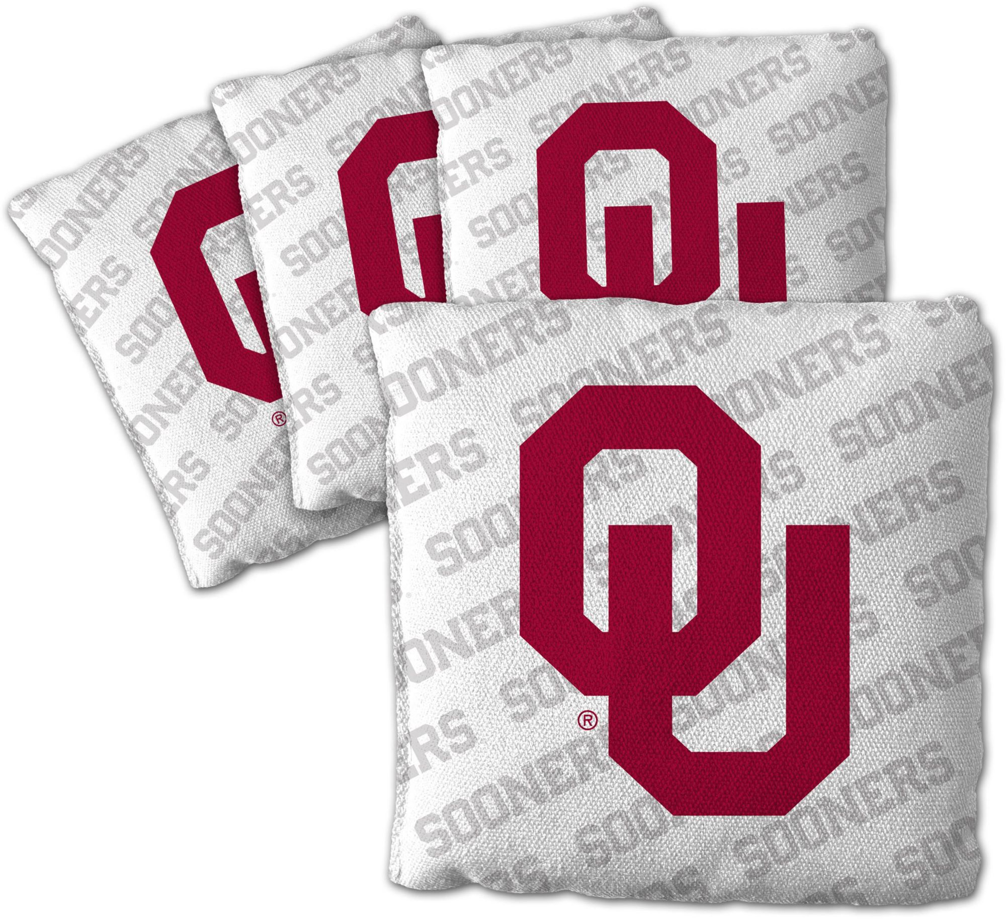 YouTheFan Oklahoma Sooners White 4-Pack Cornhole Bean Bag Set