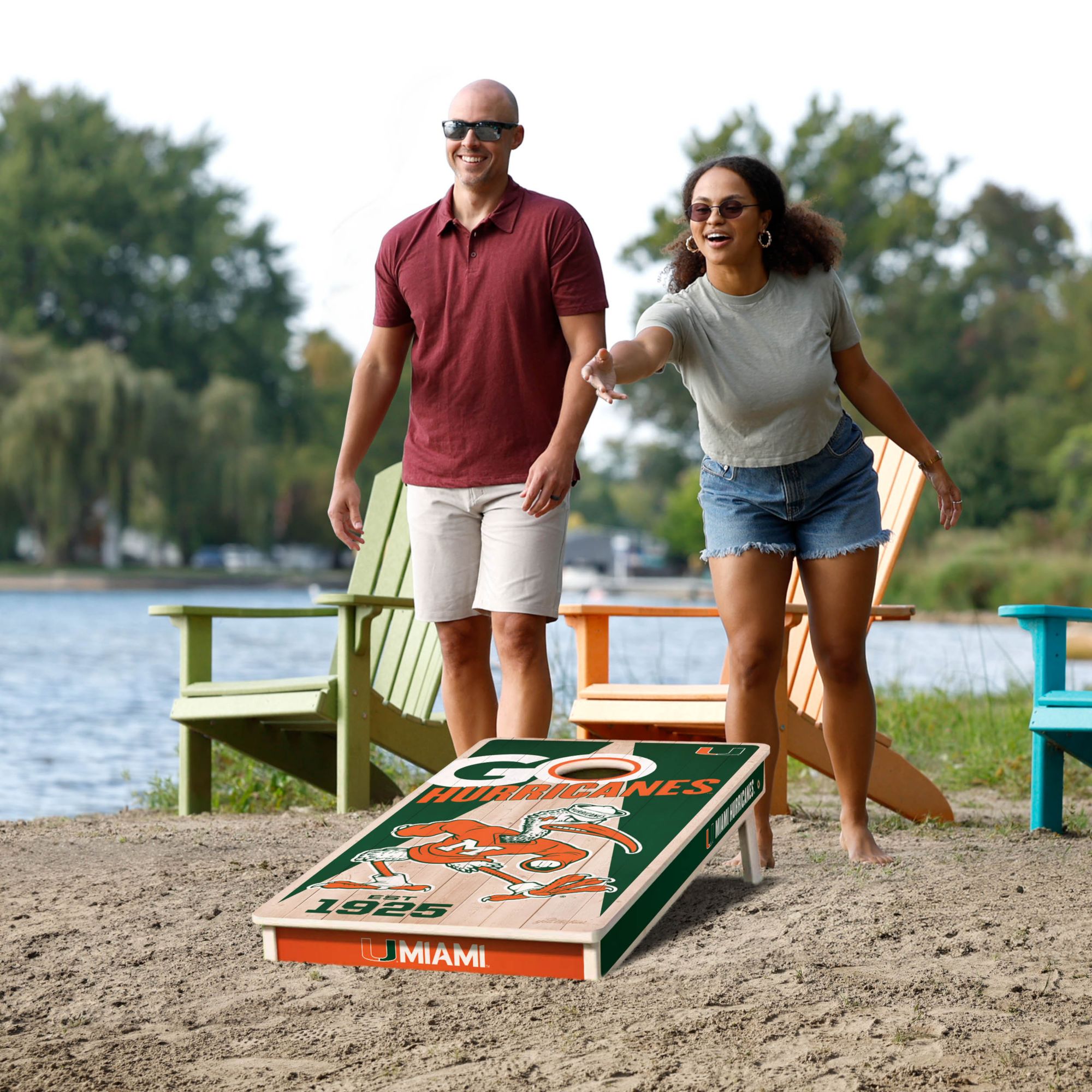 YouTheFan Miami (FL) Hurricanes 2' x 4' Cornhole Boards