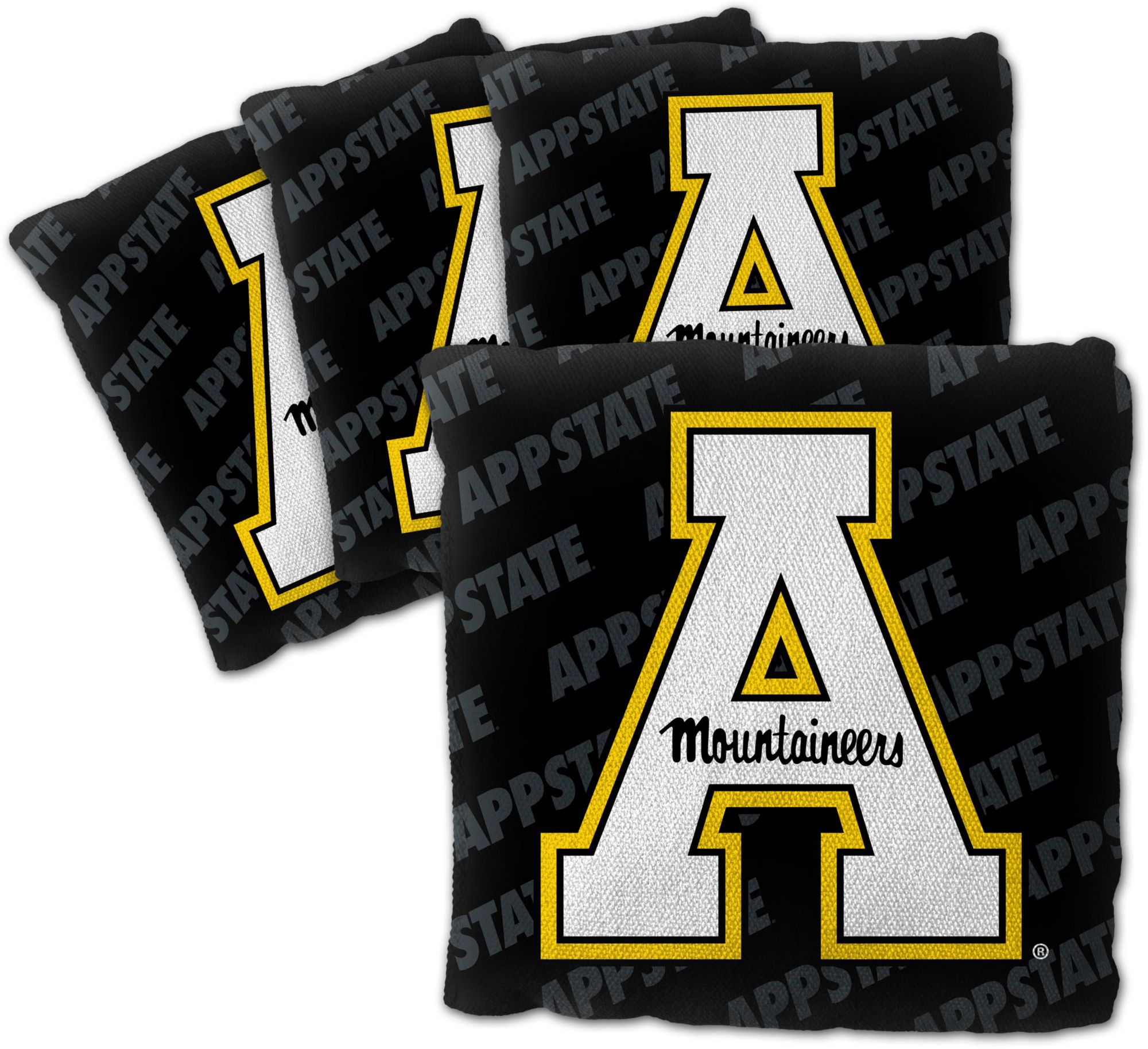 YouTheFan Appalachian State Mountaineers Black 4-Pack Cornhole Bean Bag Set