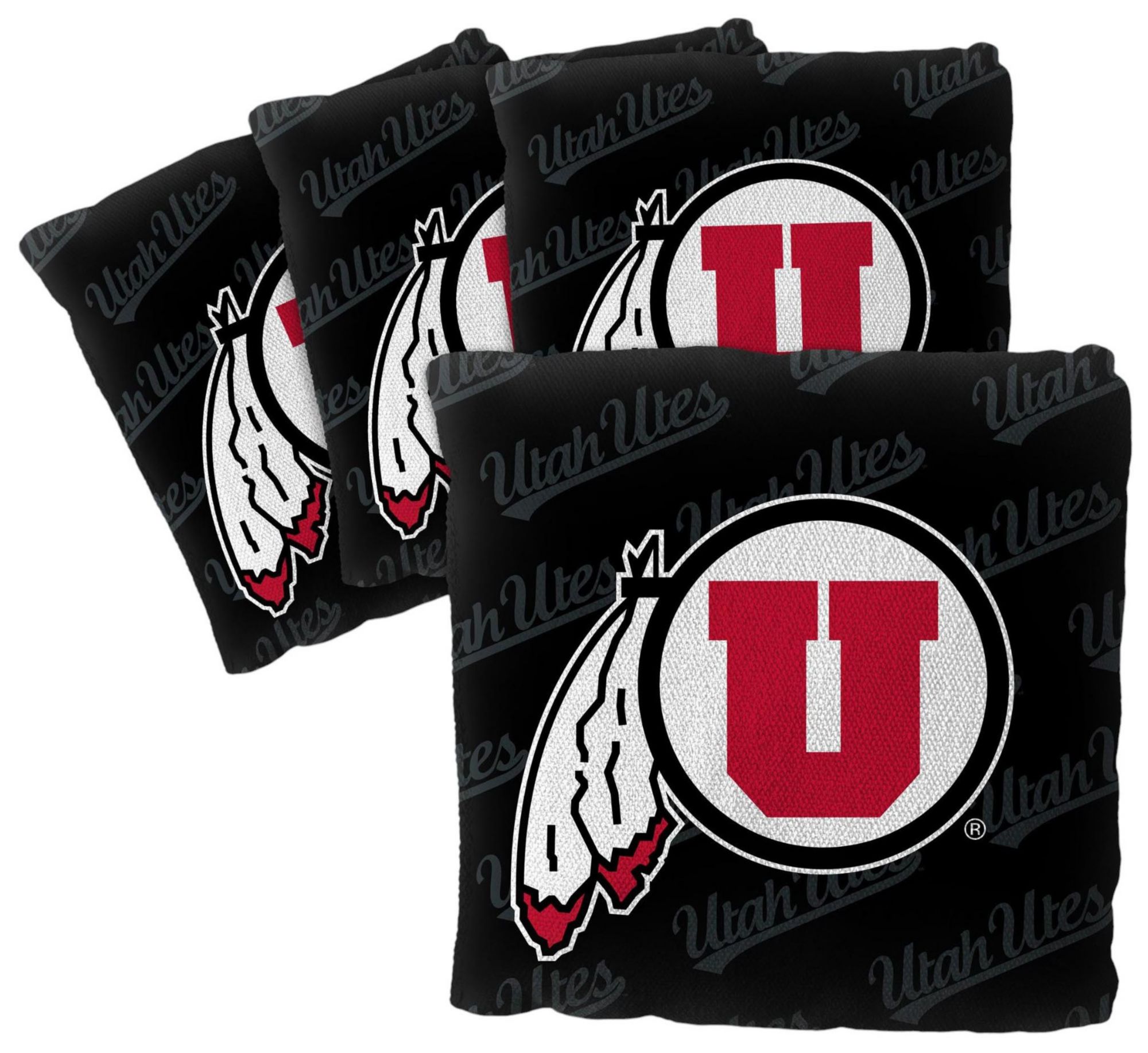 YouTheFan Utah Utes Black 4-Pack Cornhole Bean Bag Set