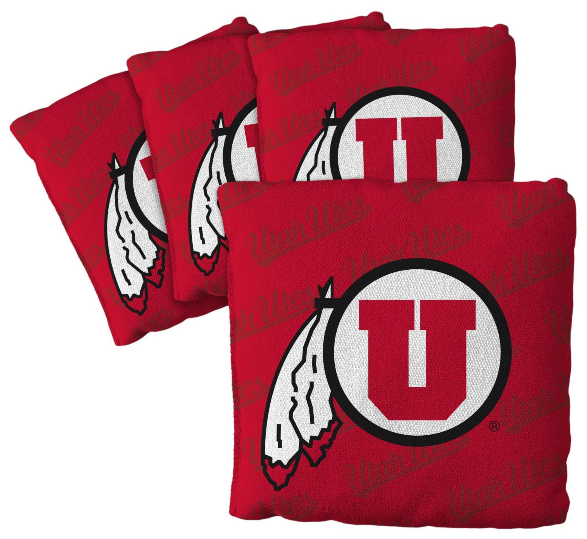 YouTheFan Utah Utes Red 4-Pack Cornhole Bean Bag Set