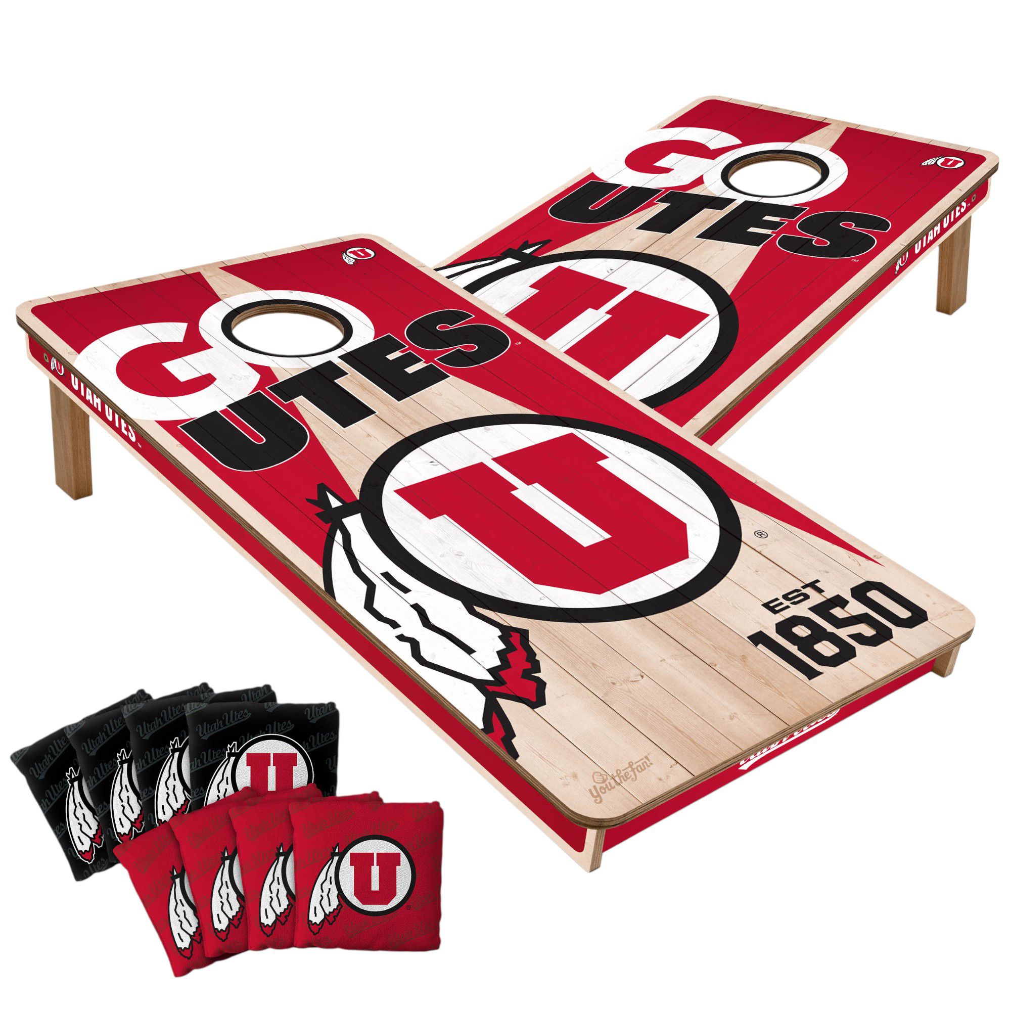 YouTheFan Utah Utes 2' x 4' Cornhole Boards