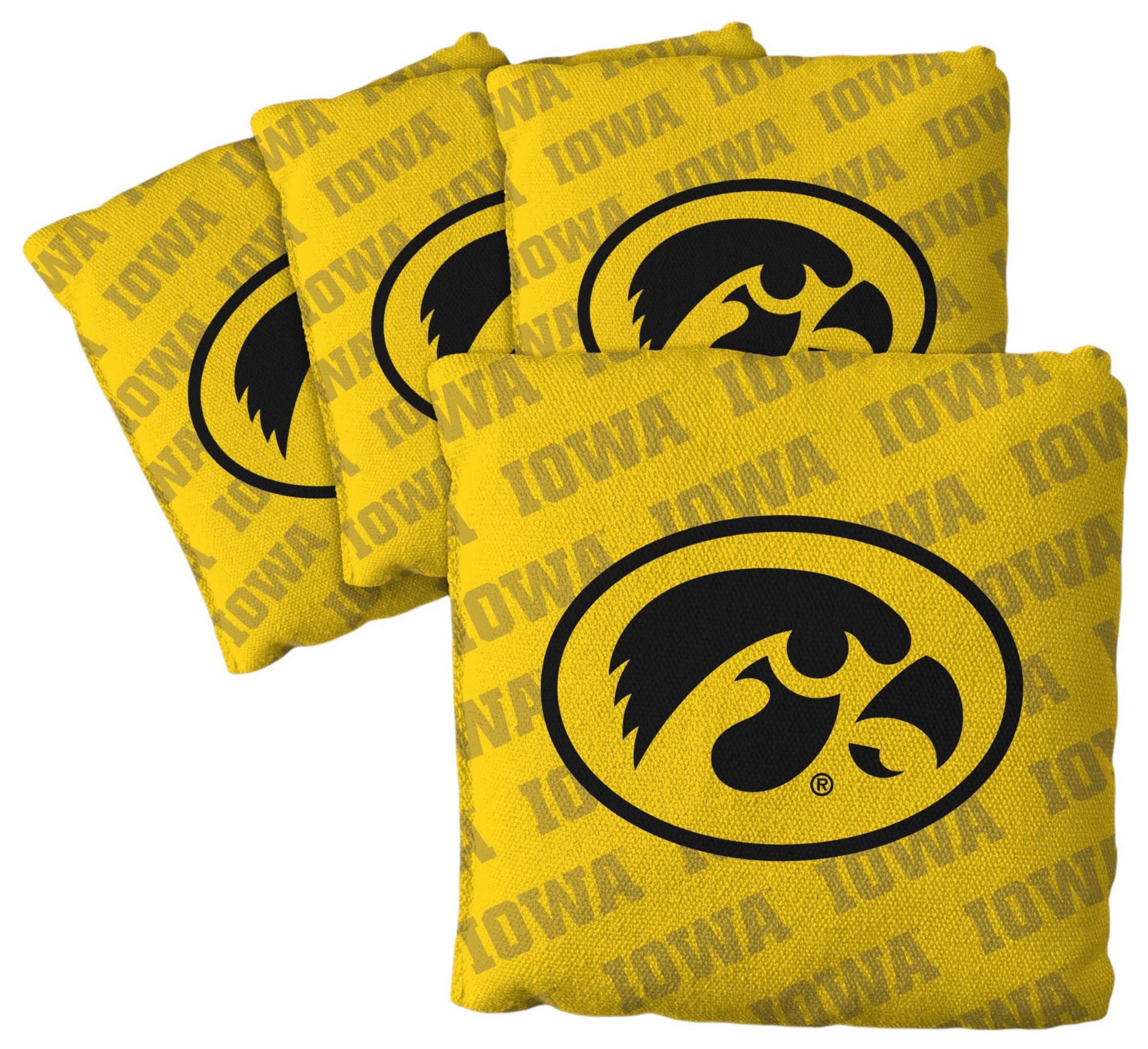 YouTheFan Iowa Hawkeyes Yellow 4-Pack Cornhole Bean Bag Set