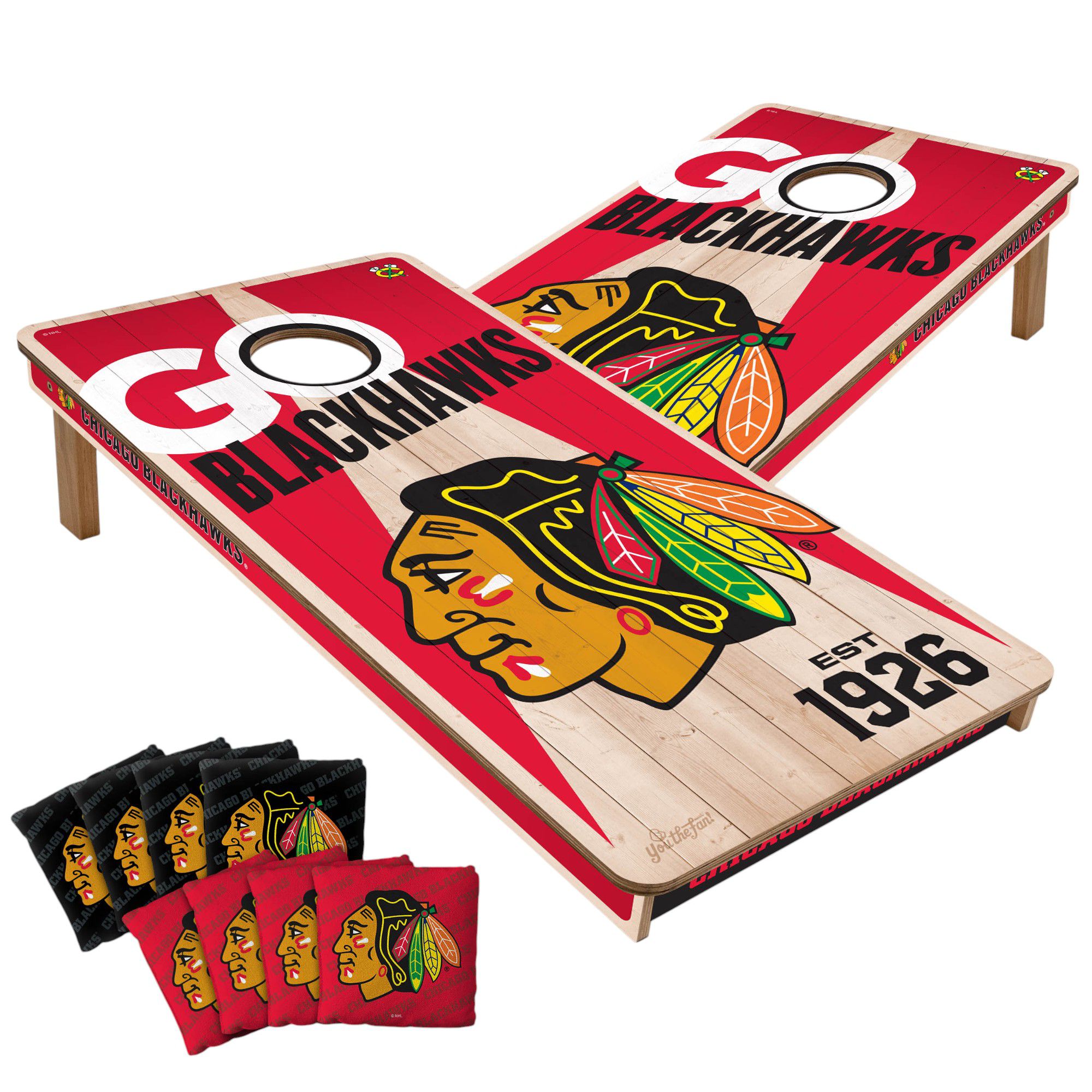 YouTheFan Chicago Blackhawks 2' x 4' Cornhole Boards