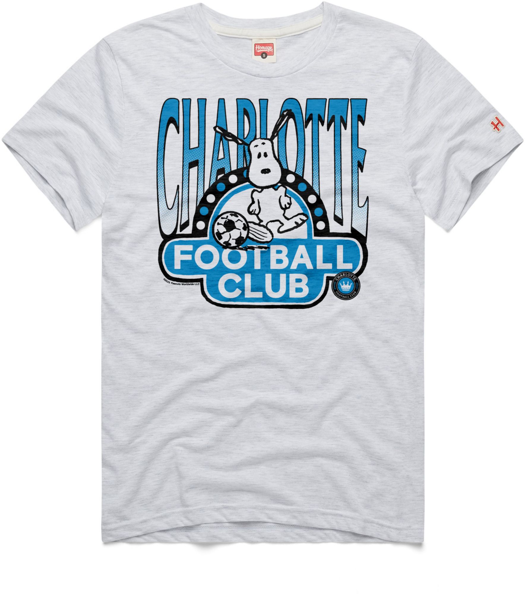 HOMAGE Adult Charlotte FC Gray Home Peanuts Graphic T-Shirt