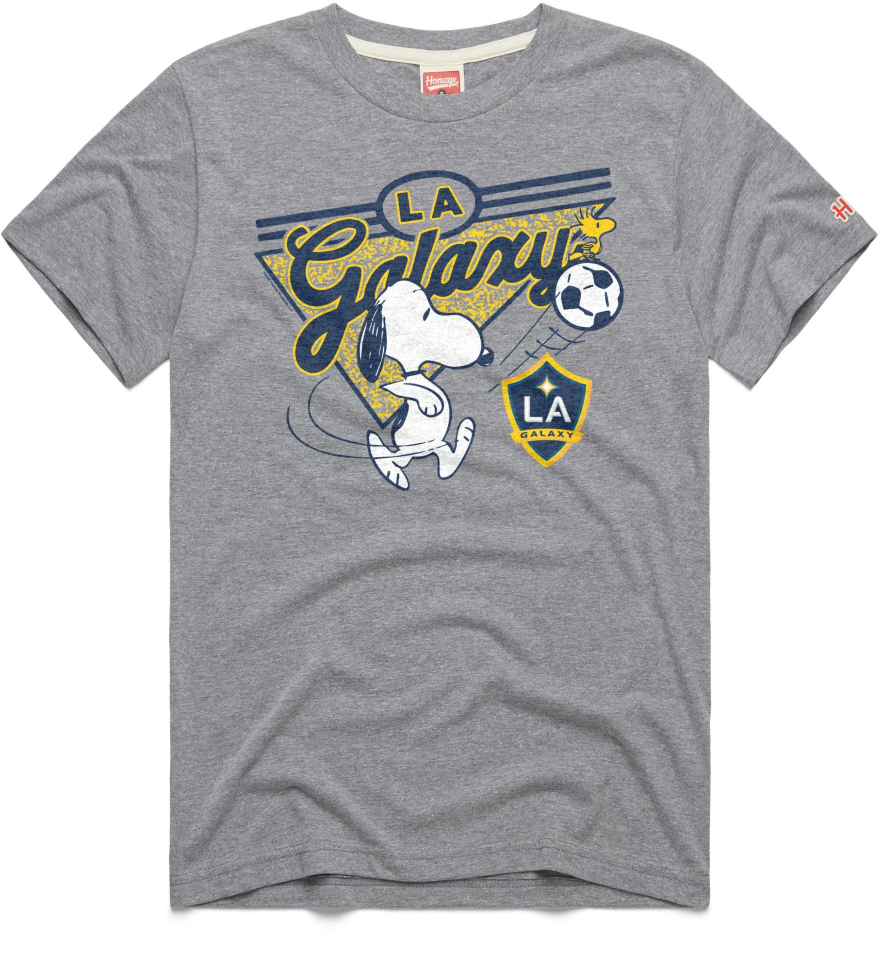HOMAGE Adult Los Angeles Galaxy Gray Home Peanuts Graphic T-Shirt