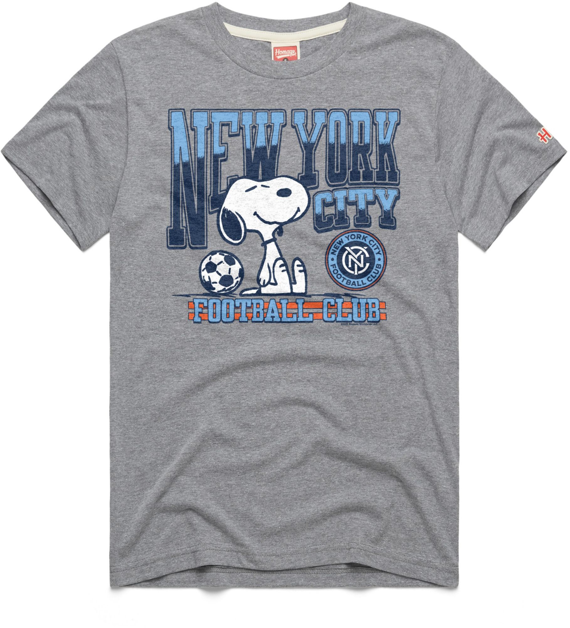 HOMAGE Adult New York City FC Gray Home Peanuts Graphic T-Shirt