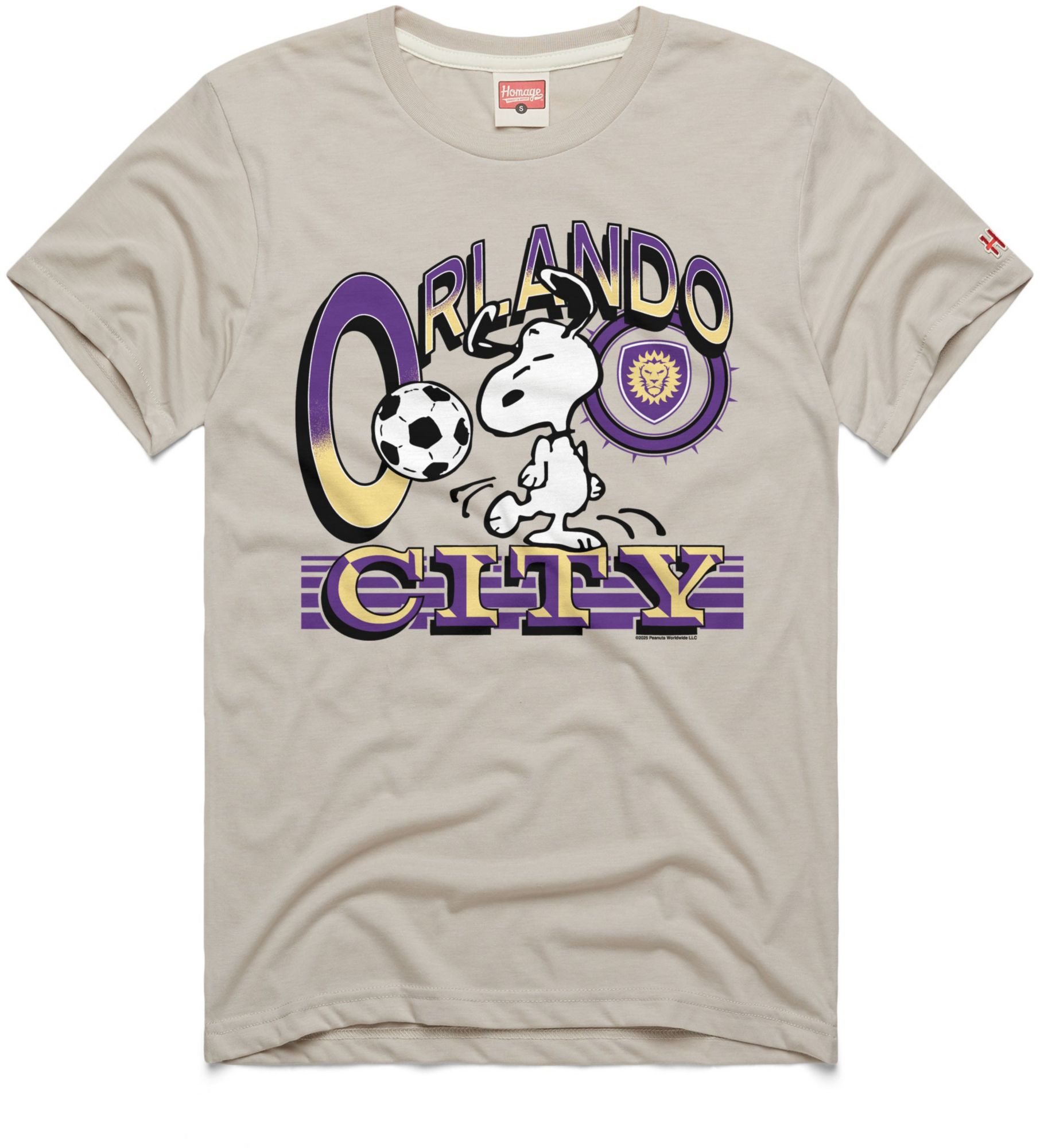 HOMAGE Adult Orlando City Gray Home Peanuts Graphic T-Shirt