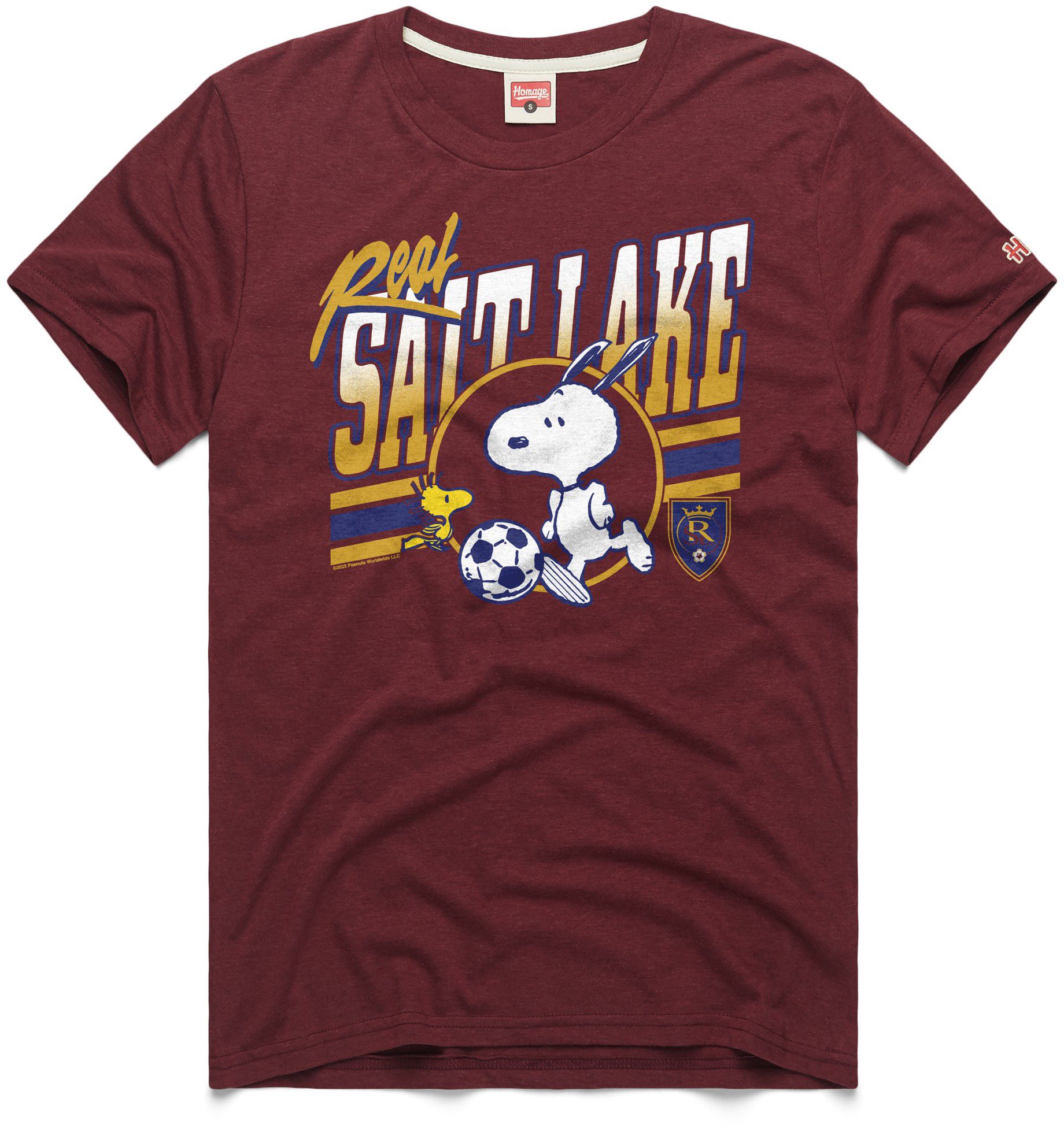 HOMAGE Adult Real Salt Lake Maroon Home Peanuts Graphic T-Shirt