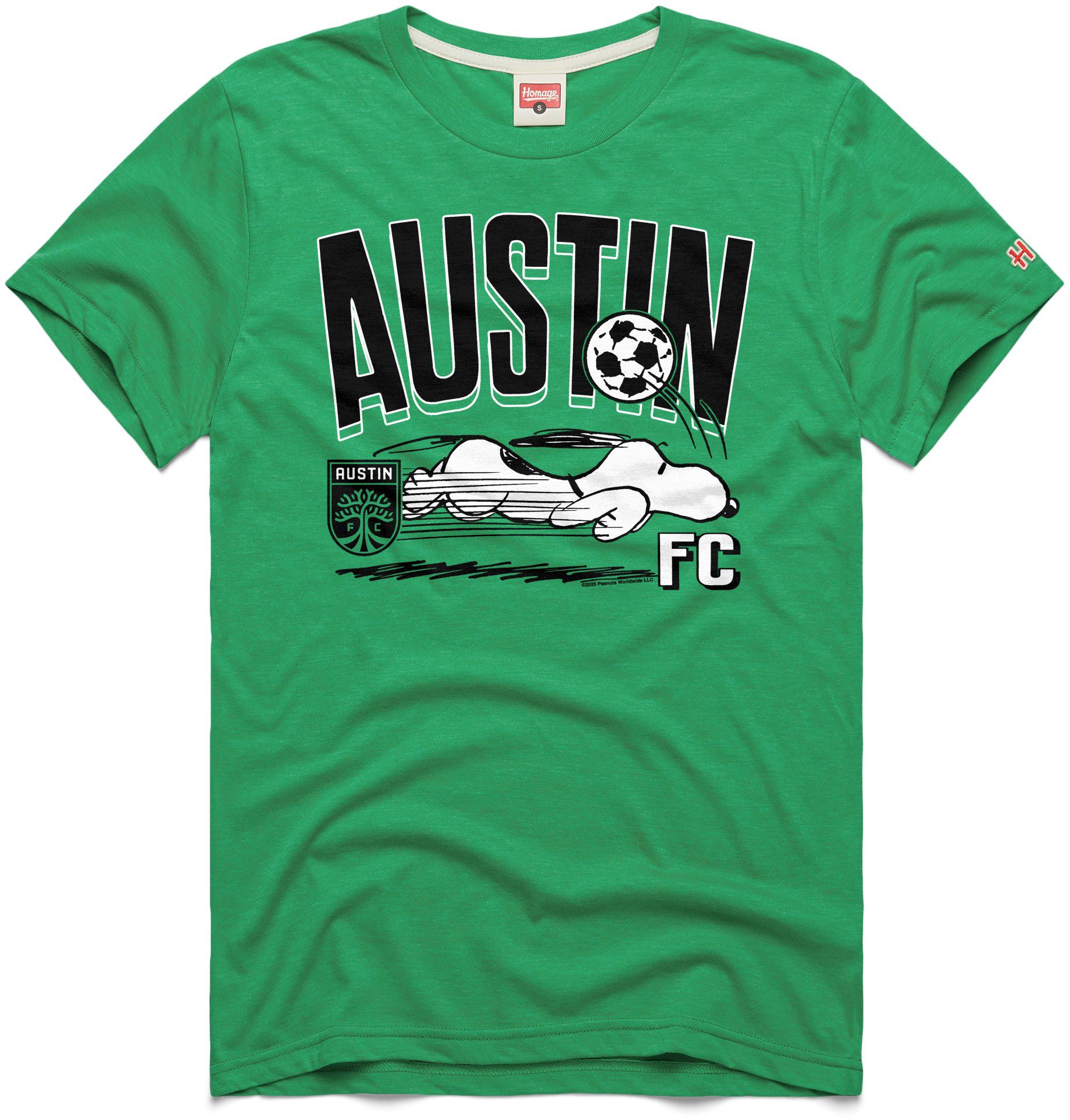 HOMAGE Adult Austin FC Green Home Peanuts Graphic T-Shirt